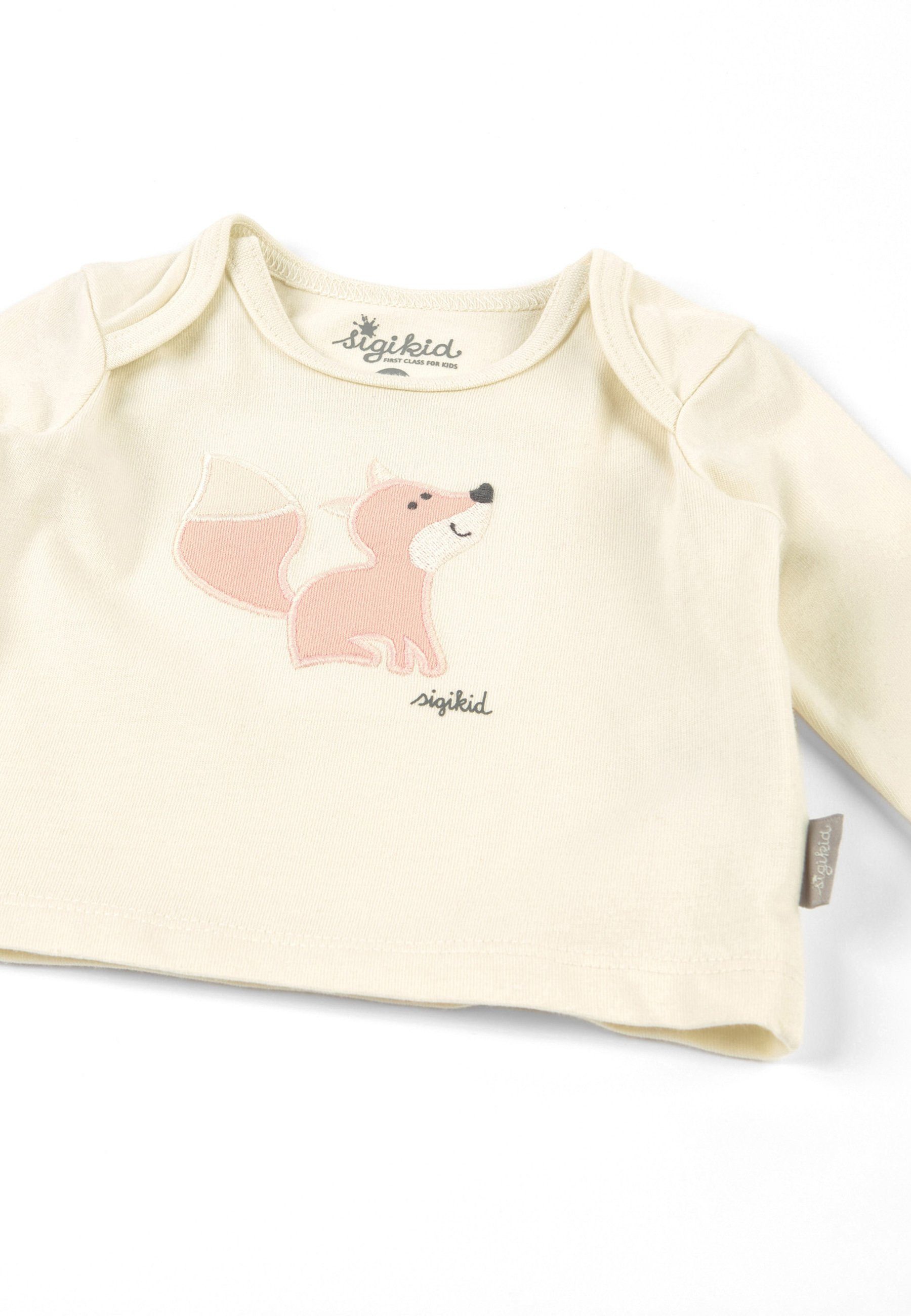 Sigikid Langarmshirt Langarmshirt rosa (1-tlg) Kreuzverschluss Shirt mit Baby