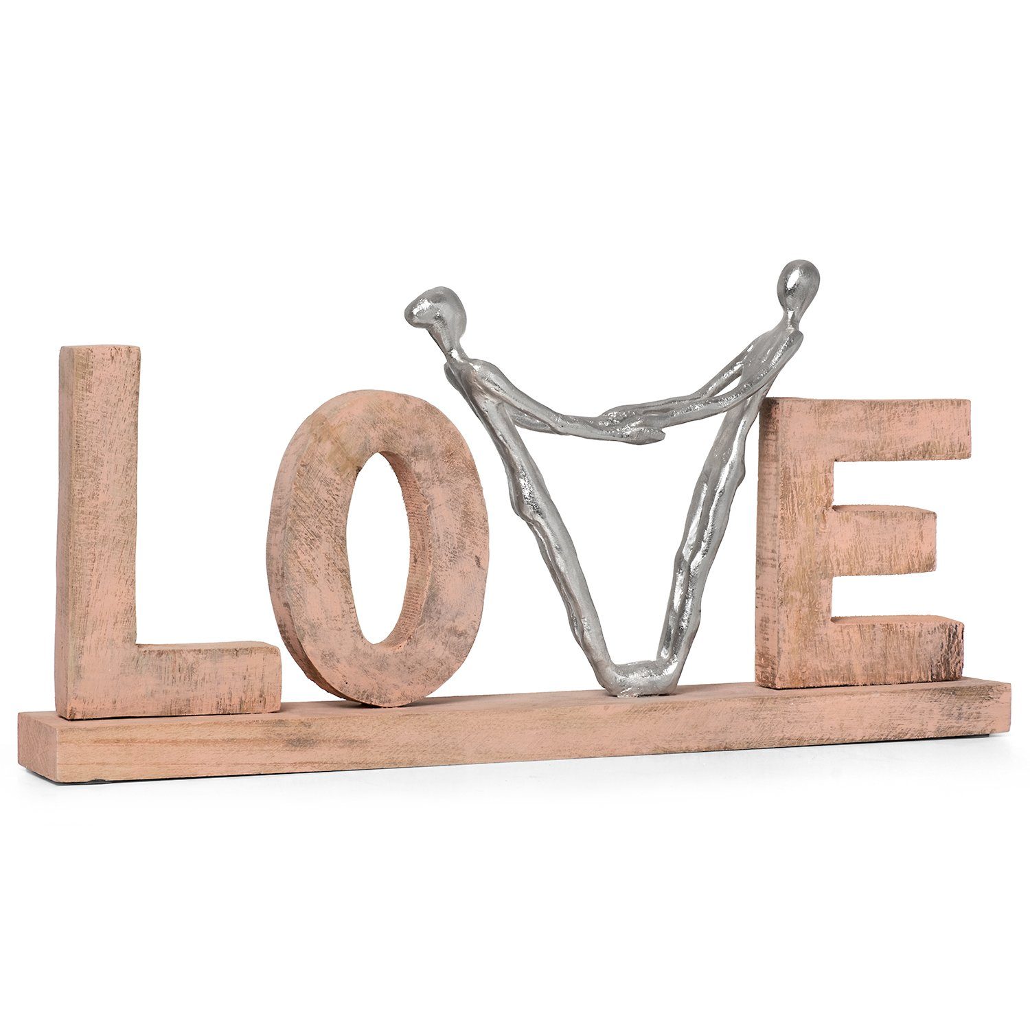 Moritz Skulptur Love Aufsteller Verliebt sein 57 x 7 x 26 cm, Dekoobjekt Holz, Tischdeko, Fensterdeko, Wanddeko, Holzdeko