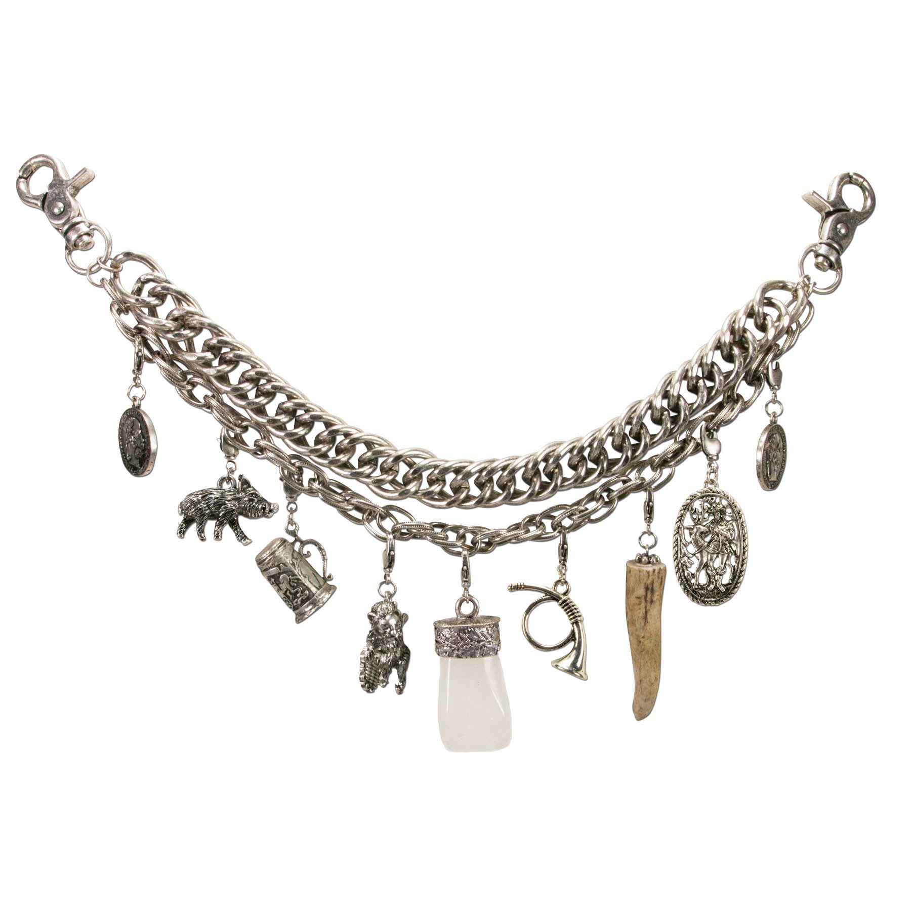 Kette mit Anhänger Trachten-Charivari Franz (antik-silber-farben)