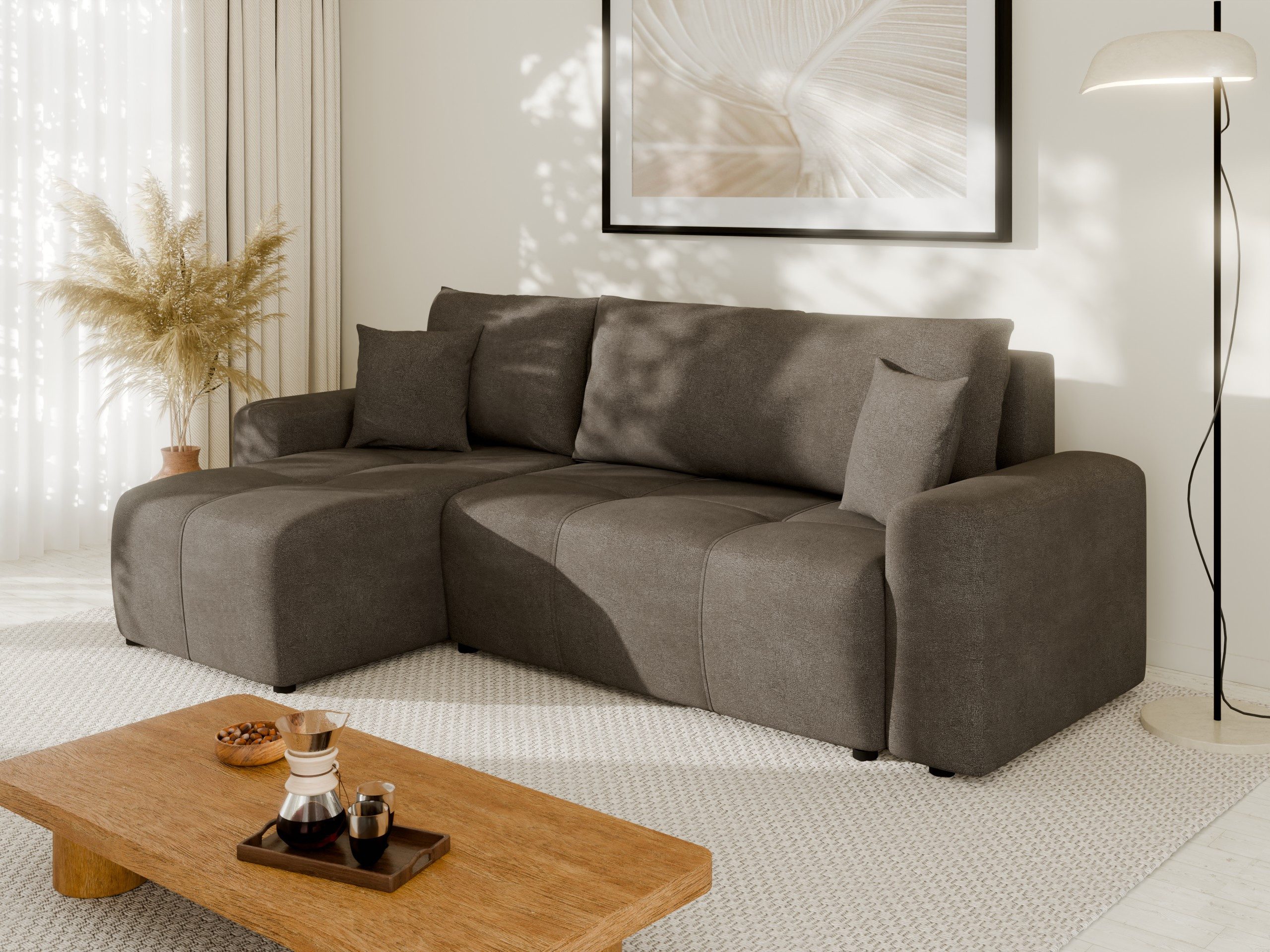 Homesy Ecksofa NOLANI Ecksofa mit Schlaffunktion & Bettkasten – Modern & Bequem