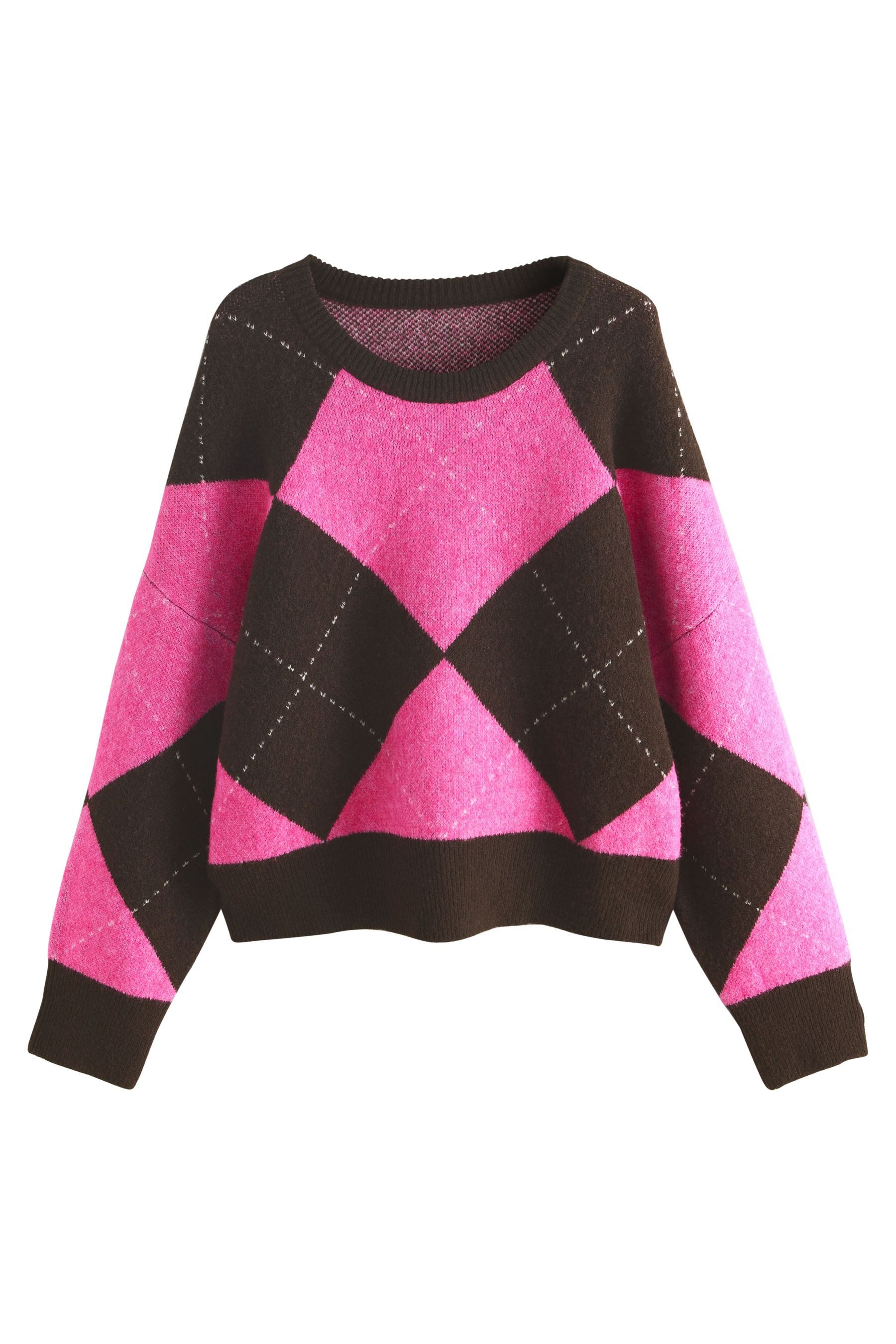 Next Rundhalspullover Gemusterter Strickpullover mit Rundhalsausschnitt günstig online kaufen