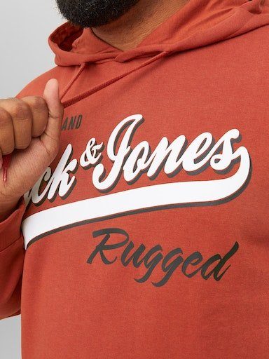 PLS Jack 23/24 SWEAT cinnabar NOOS JJELOGO 2 Jones Kapuzensweatshirt HOOD COL & PlusSize