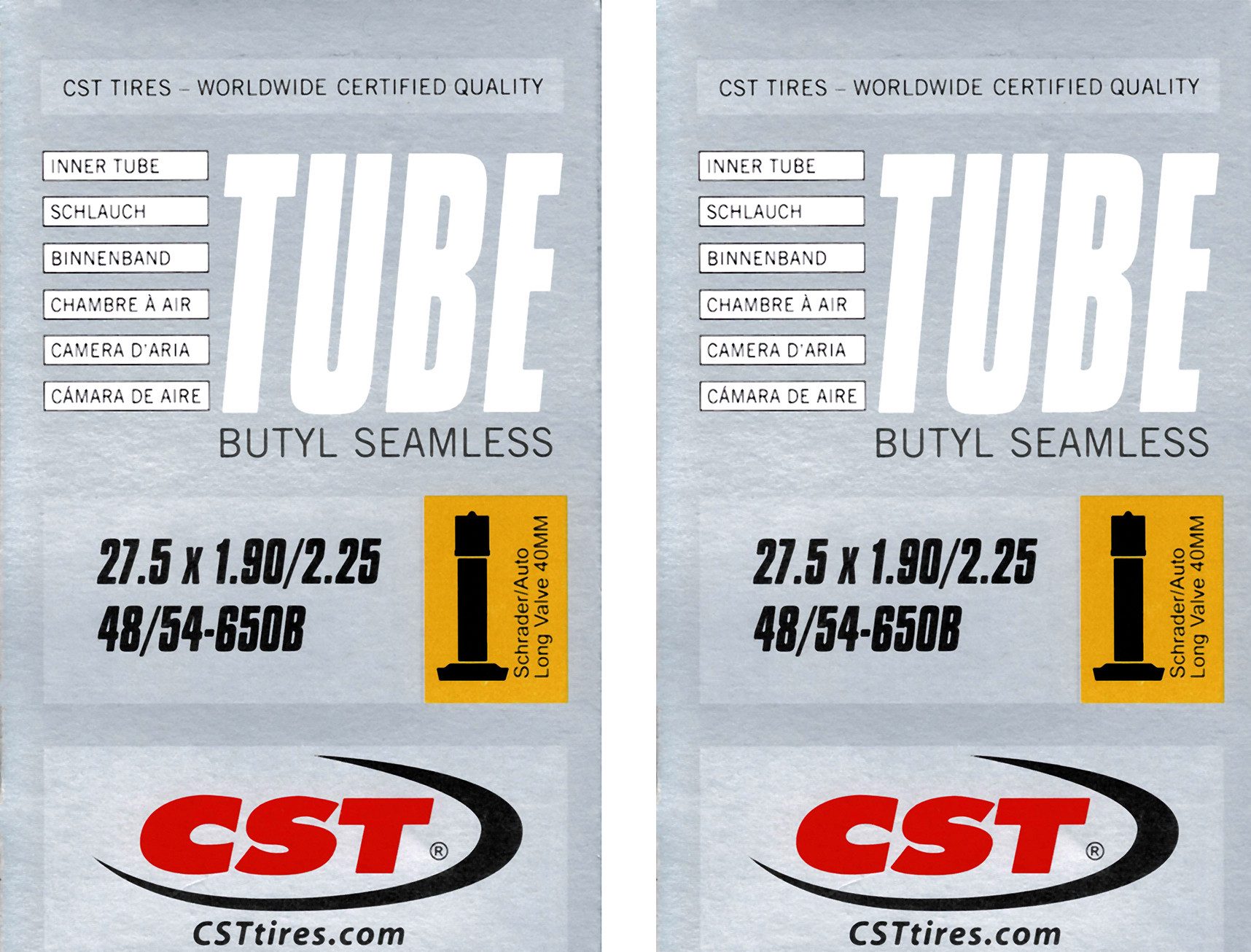 CST Fahrradschlauch 2x CST Fahrrad Schlauch 27,5 AV 40 mm Autoventil 48/54-650B, (2-St)