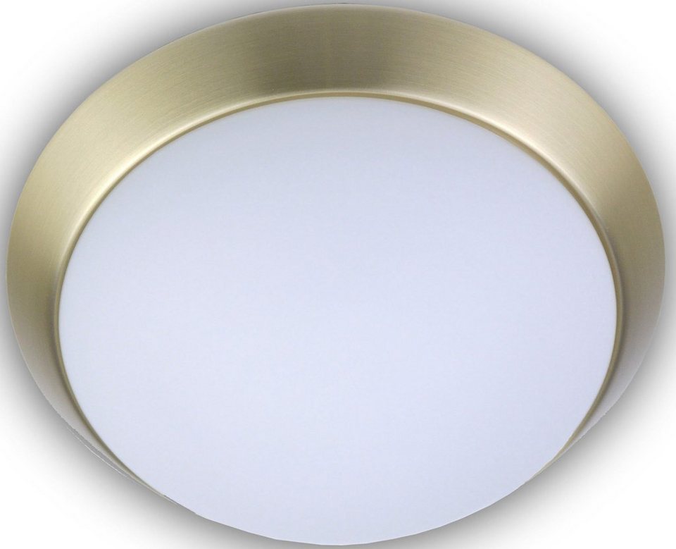 LED, Opal niermann matt, wechselbar, Dekorring Messing 50 cm, matt, Deckenleuchte Warmweiß LED