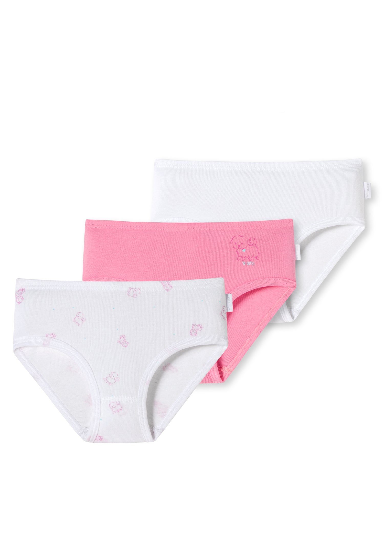 Motiv am mit kleinem pink/weiß Schiesser Hüftslip (3er-Pack) Bund