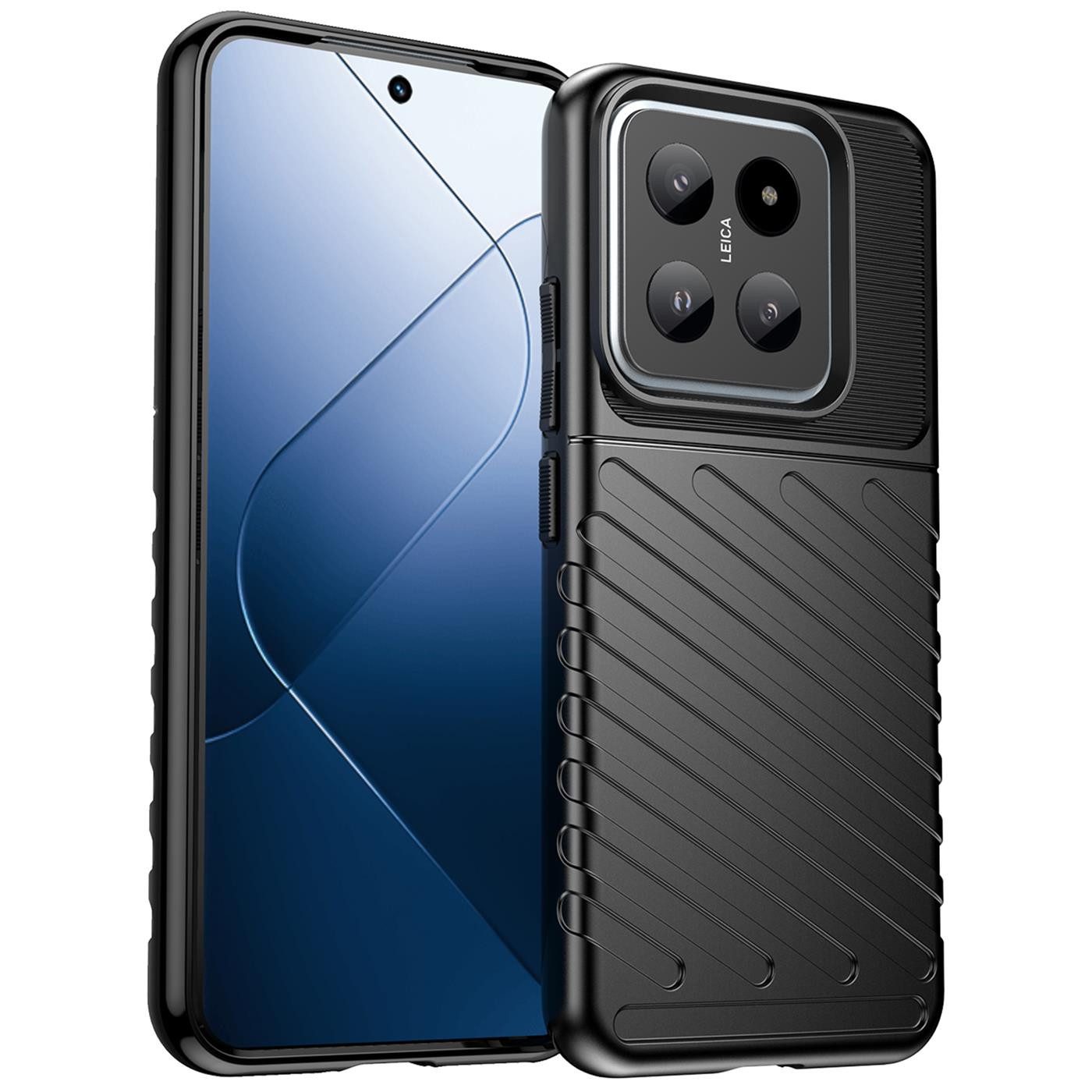 CoolGadget Handyhülle Thunder Hybrid Case für Xiaomi 14 Pro 6,73 Zoll, stylische rutschfeste Schutzhülle Handy Hülle für Xiaomi 14 Pro, 5G