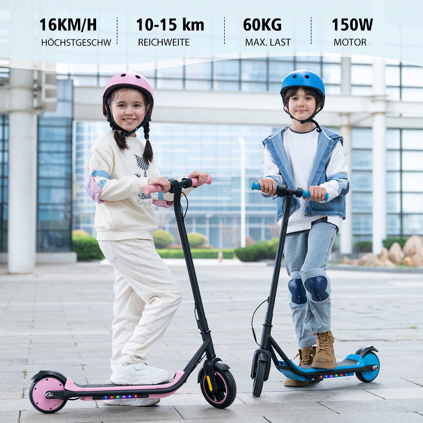 EVERCROSS TECH Elektro-Kinderroller E6 7'' E-Scooter für Kinder 6-12 Jahren günstig online kaufen