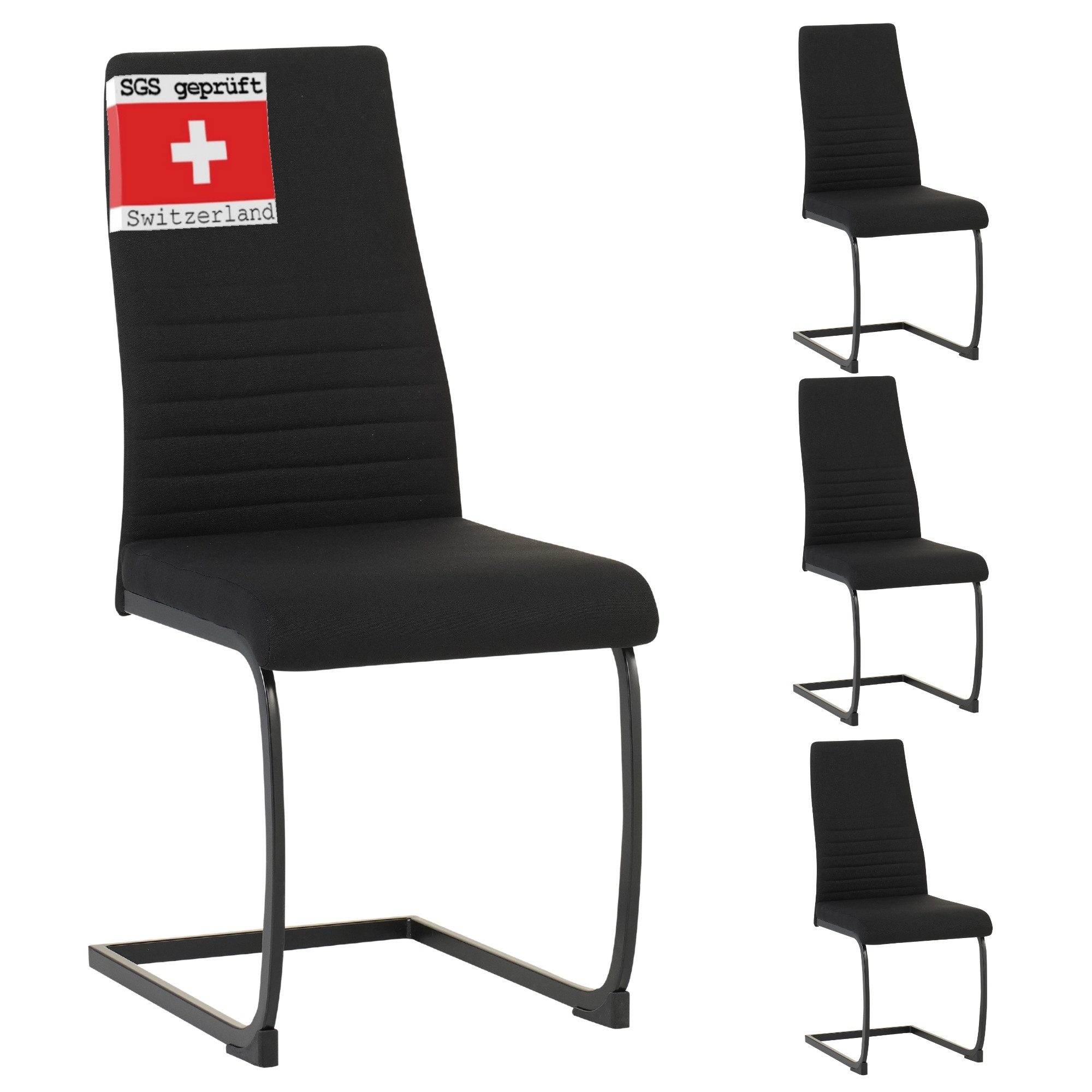 Albatros International Freischwinger Freischwinger Turano 4er Set Schwarz M günstig online kaufen