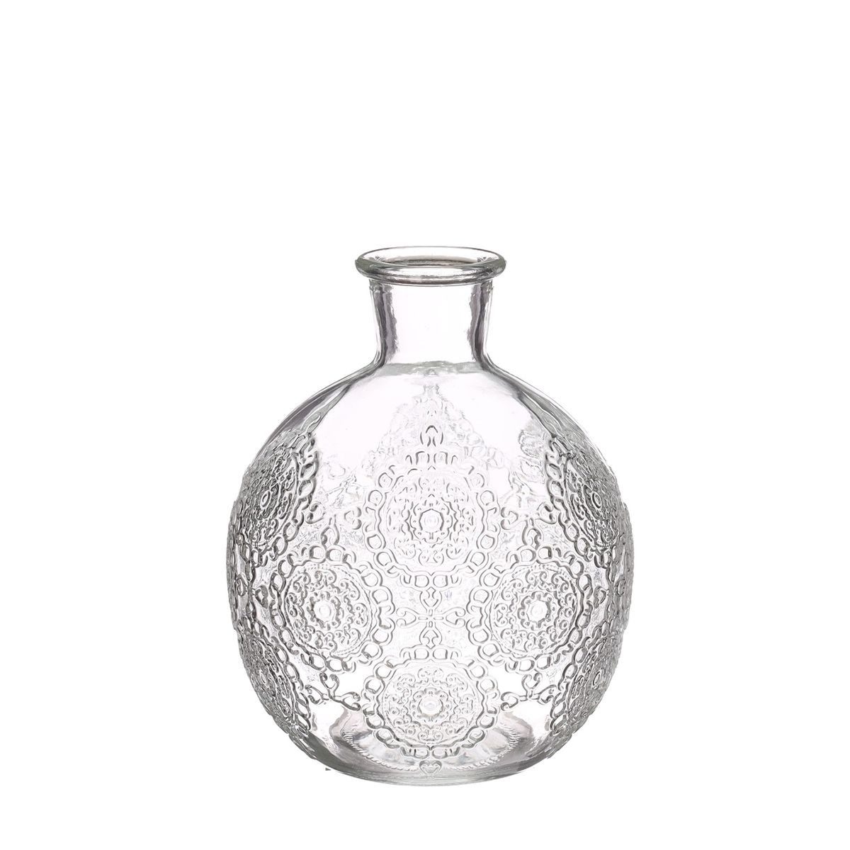 NaDeco Dekovase Kugelvase Bologna Größe h.12 Ø9.5 cm, in Glasklar Kugelflasche