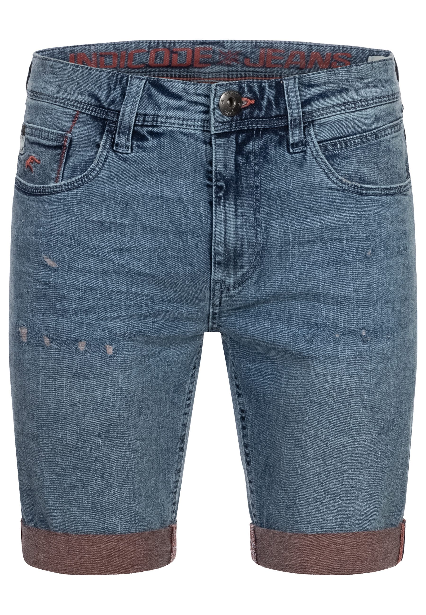 Indicode Jeansshorts INZalento aus elastischer Baumwoll-Qualität günstig online kaufen