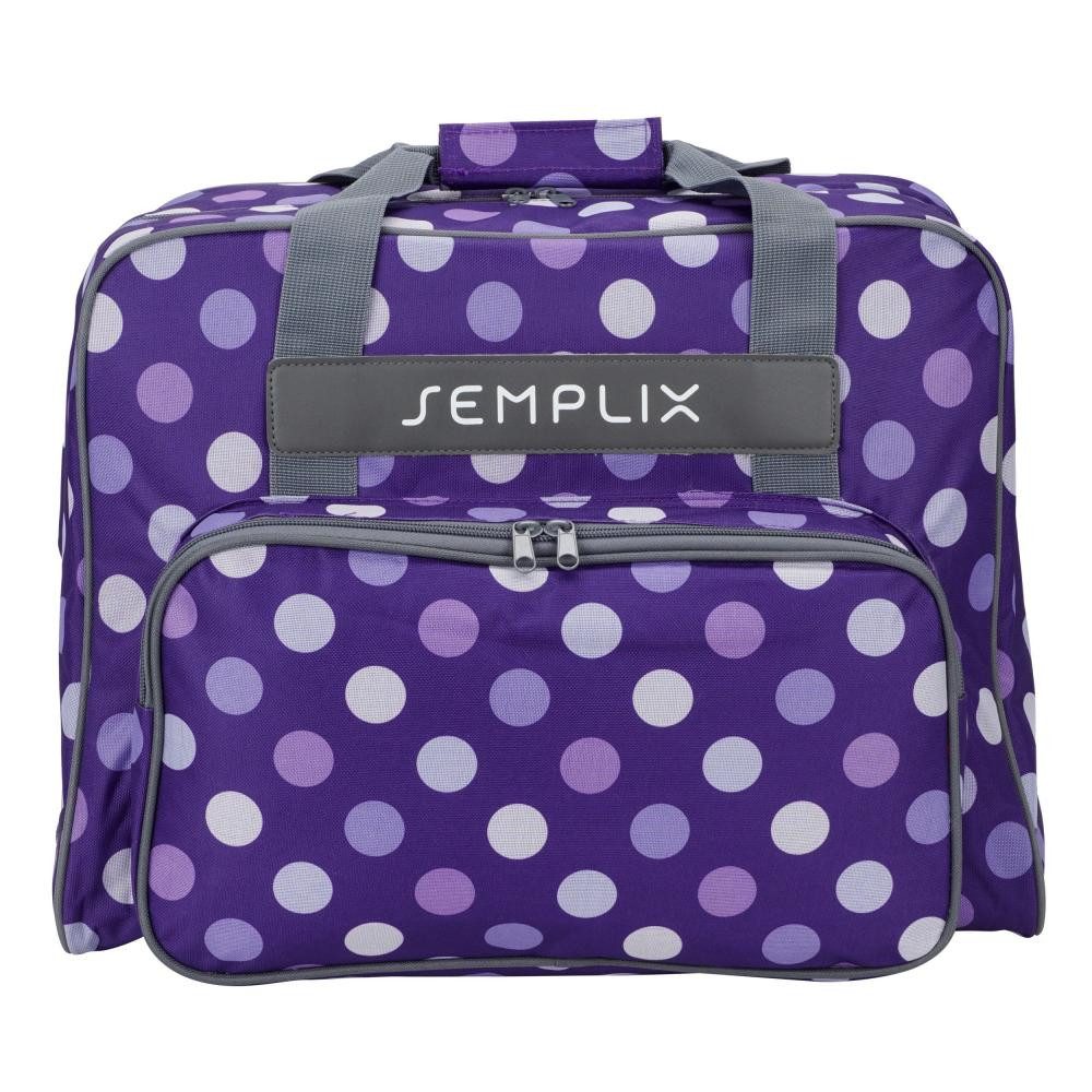 Semplix Nähmaschinentasche - Aufbewahrungstasche mit Reißverschluss Polka Dots Design