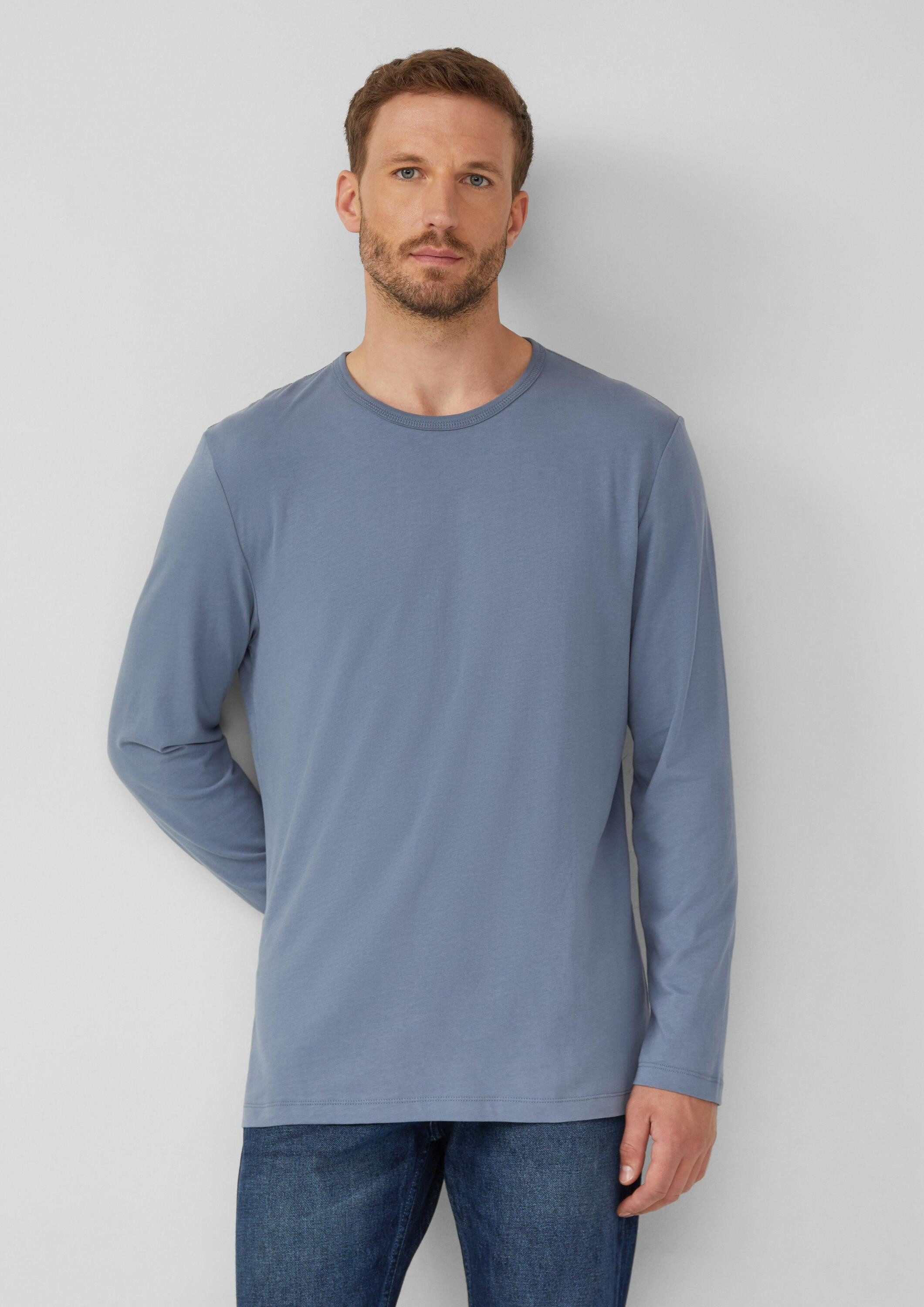 s.Oliver Langarmshirt T-Shirt Softes Longsleeve mit Crew Neck und Logo-Patc günstig online kaufen