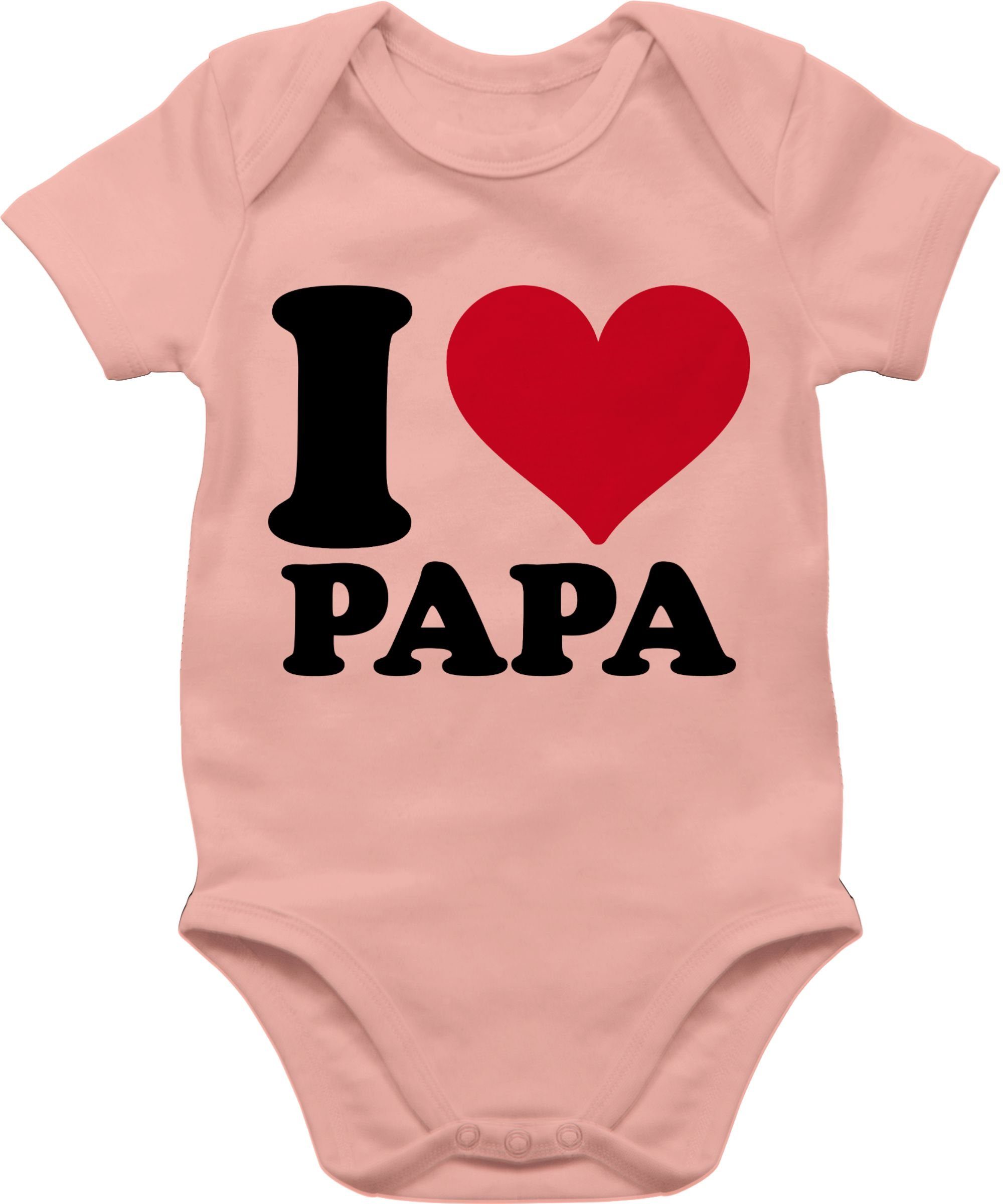 Shirtracer Shirtbody I Love Papa Geschenk Vatertag Baby 2 Babyrosa | Shirtbodies