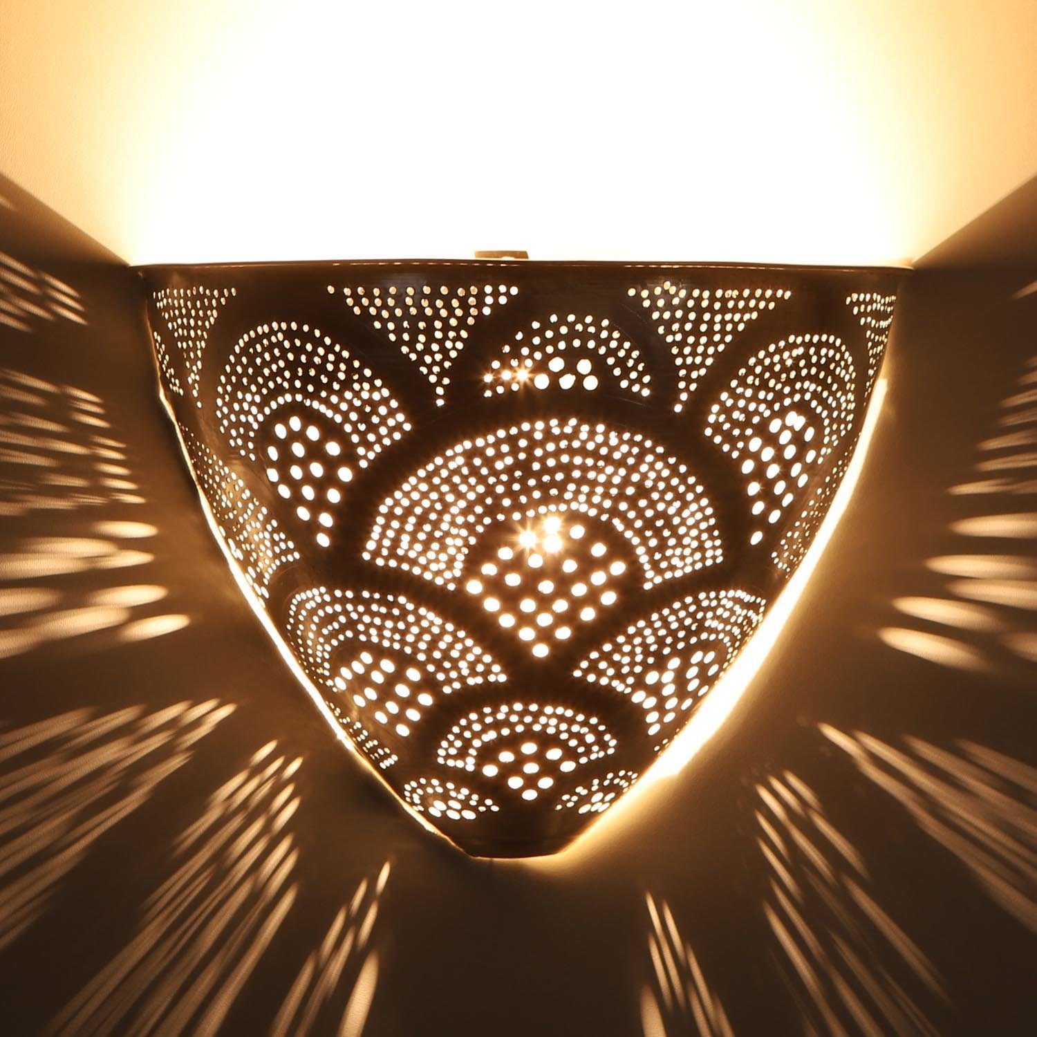 Casa Moro Wandleuchte Marokkanische Silber Wandlampe Kenan orientalische  Wandleuchte, ohne Leuchtmittel