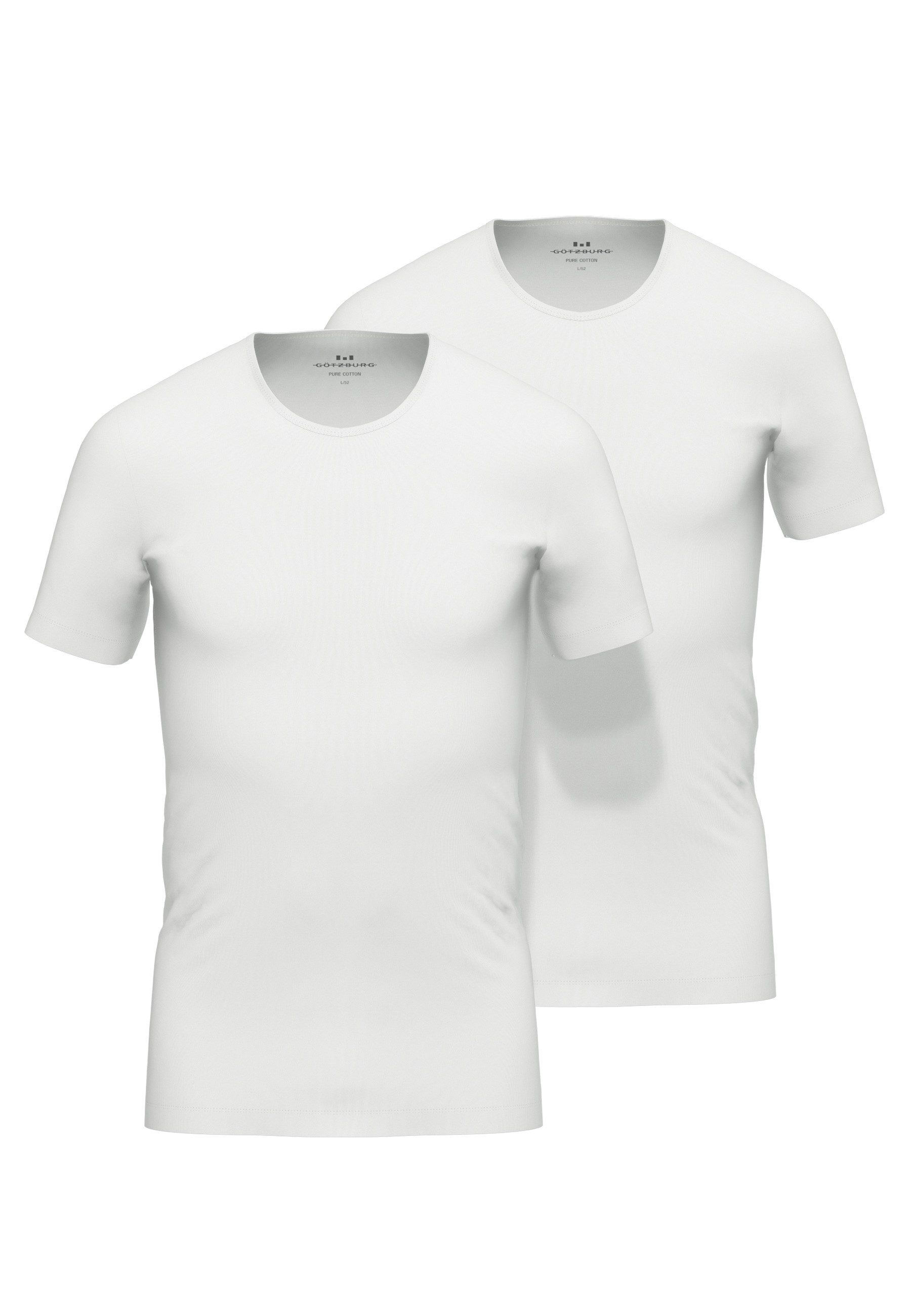 GÖTZBURG Unterziehshirt GÖTZBURG Herren Shirt weiß uni 2er Pack (2-St) günstig online kaufen