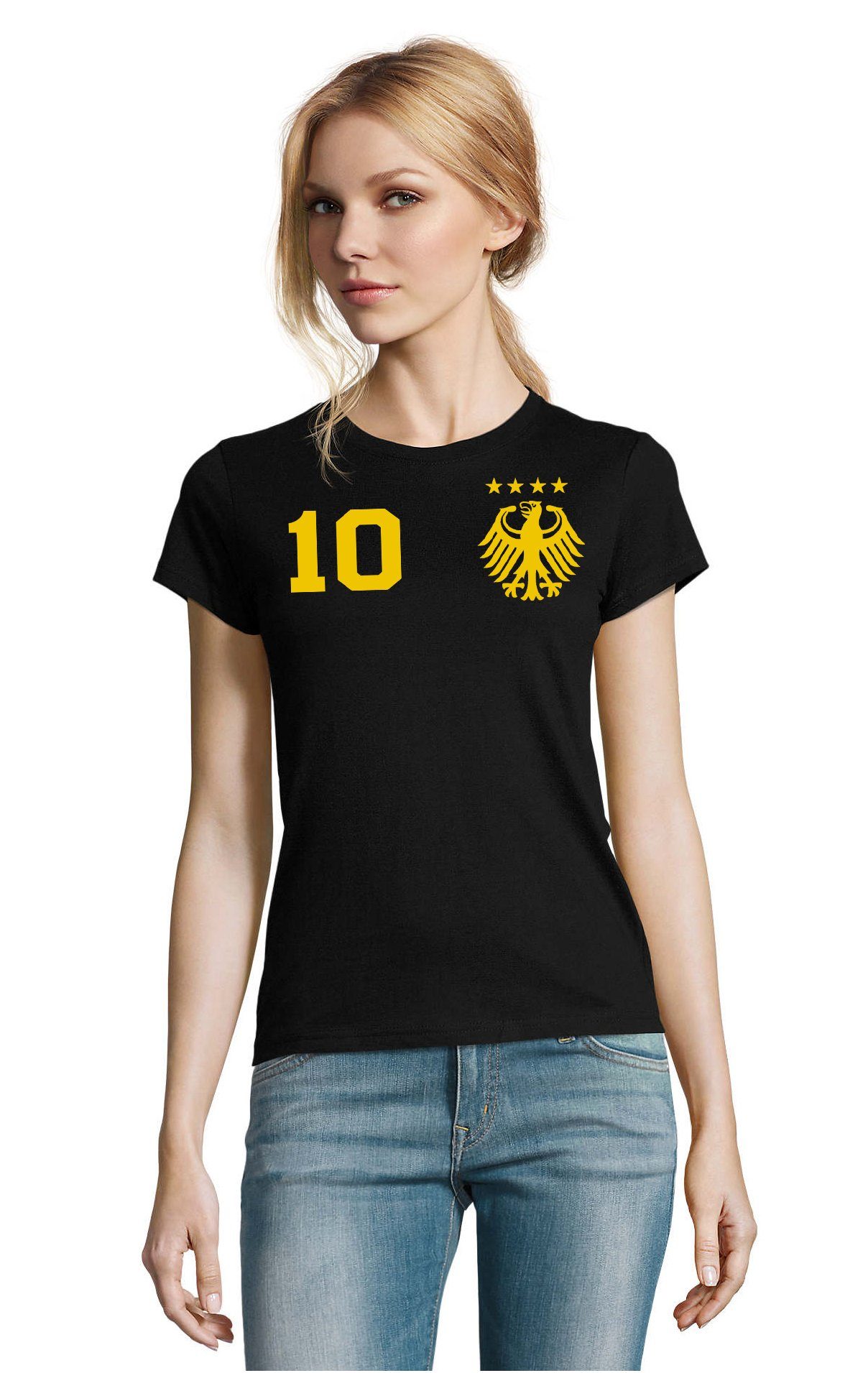 Blondie & Brownie T-Shirt »Damen Deutschland Germany Sport Trikot Fußball  Weltmeister WM EM«