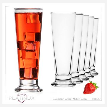 PLATINUX Bierglas Trinkgläser 220ml (max. 250ml), Glas, Biergläser Eiskaffeeglas Frappé Getränkeglas Wasserglas