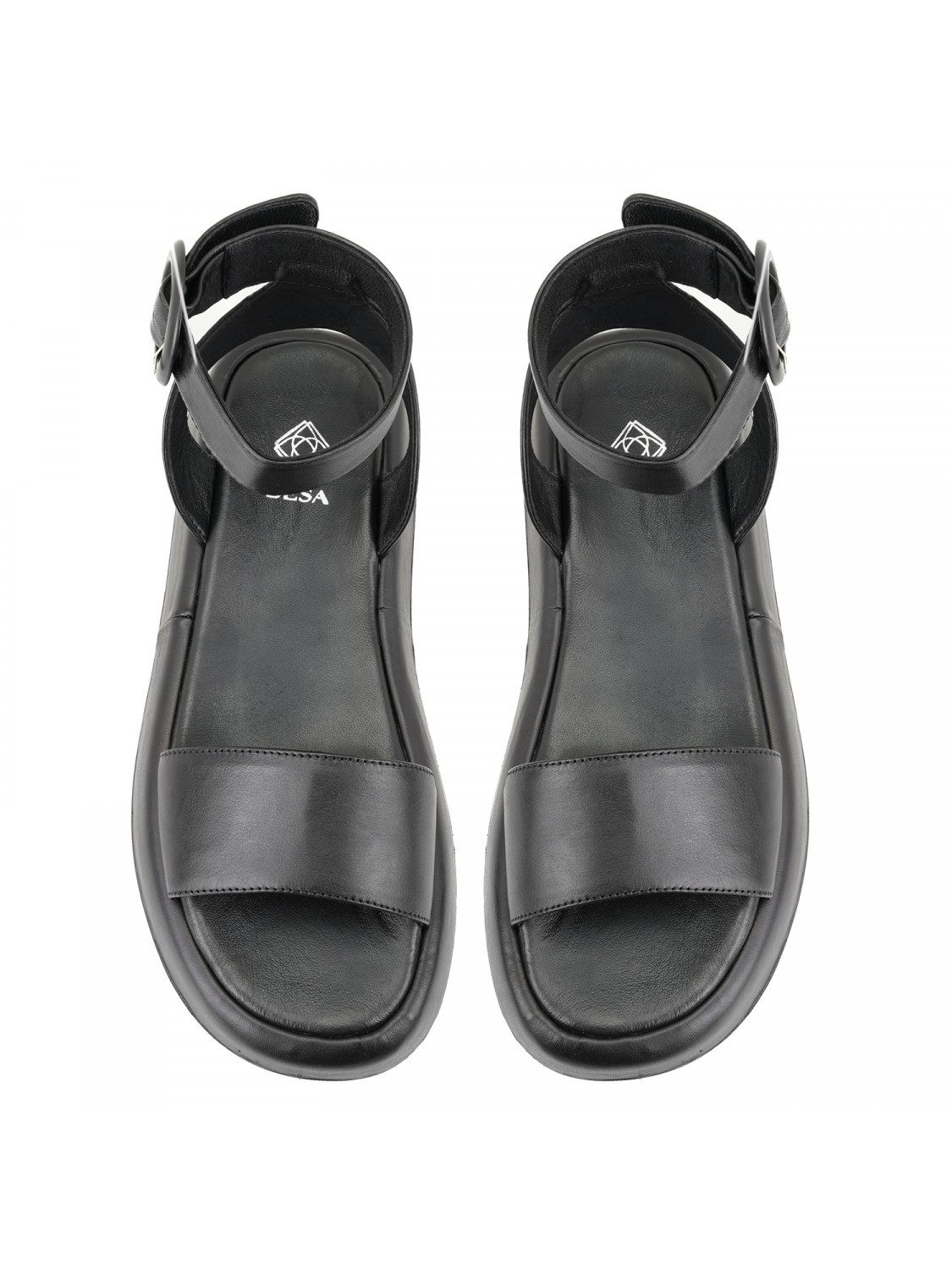 Desa Damen-Ledersandalen – Ledersohle, flacher Absatz, atmungsaktiv Slipper günstig online kaufen