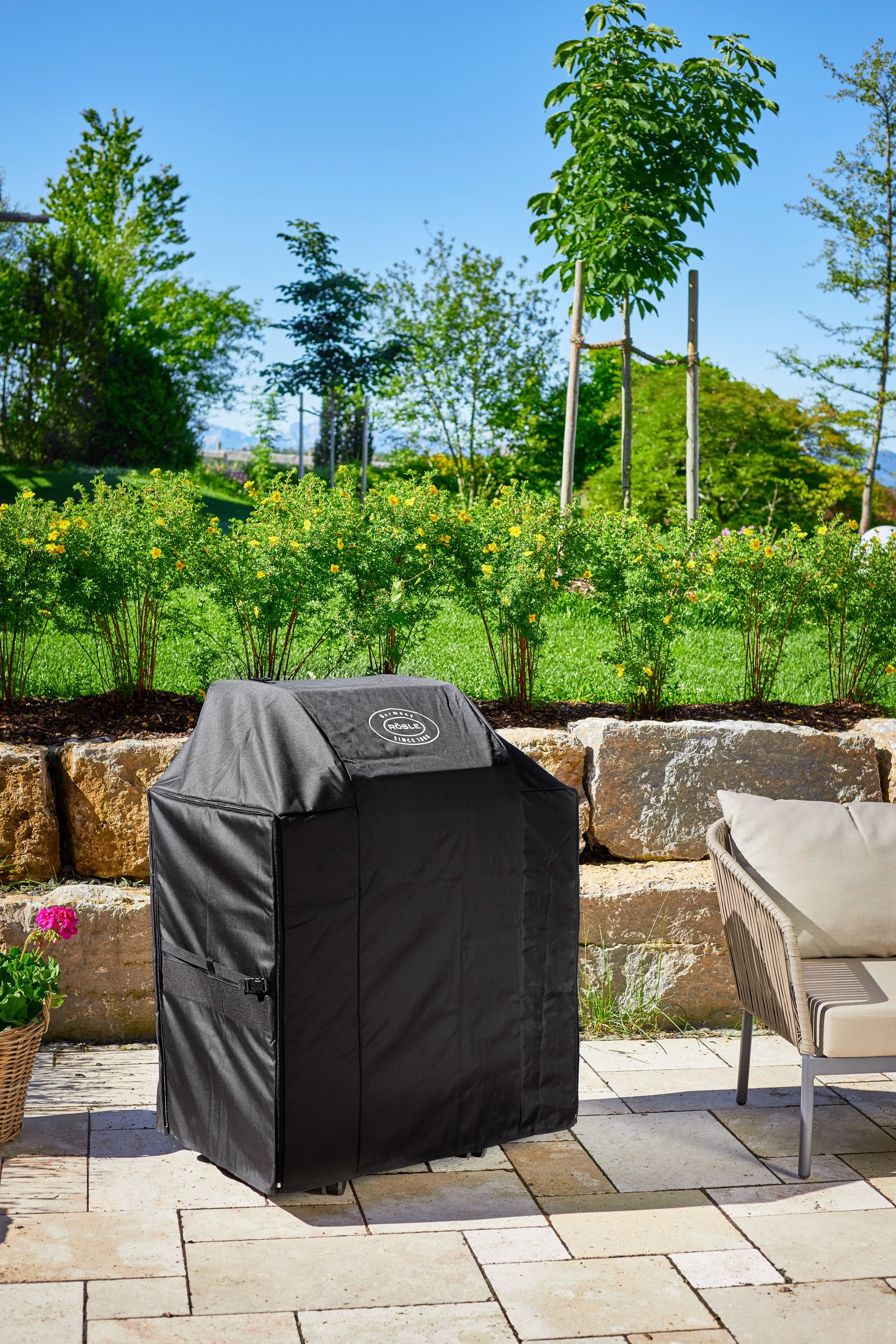RÖSLE Grill-Schutzhülle VIDERO, 25517, für BBQ-Station, 100% Polyester mit PU-Beschichtung, Reißverschluss