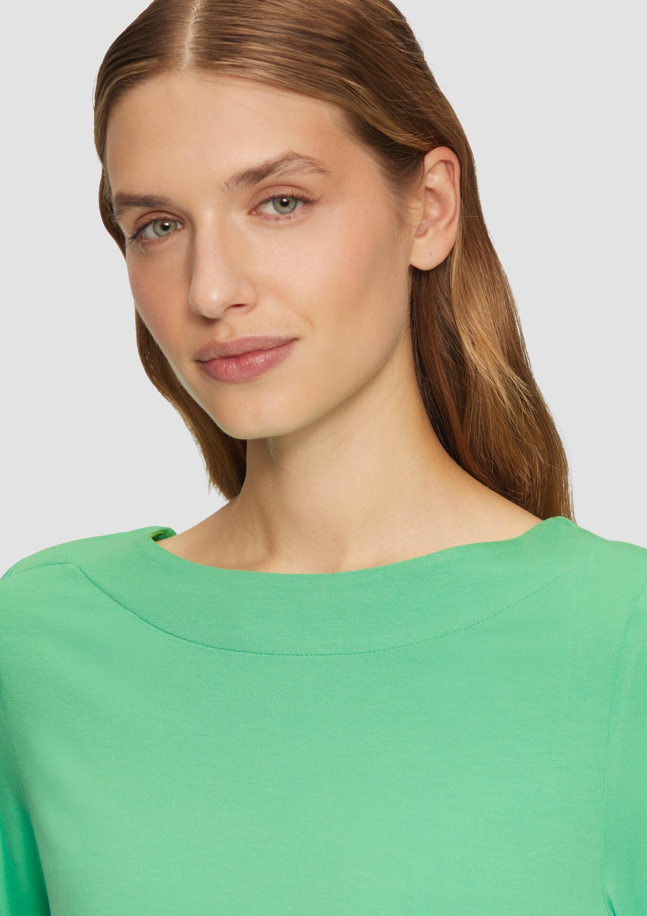 s.Oliver Langarmshirt T-Shirt O-Shape-Shirt aus Viskosemix