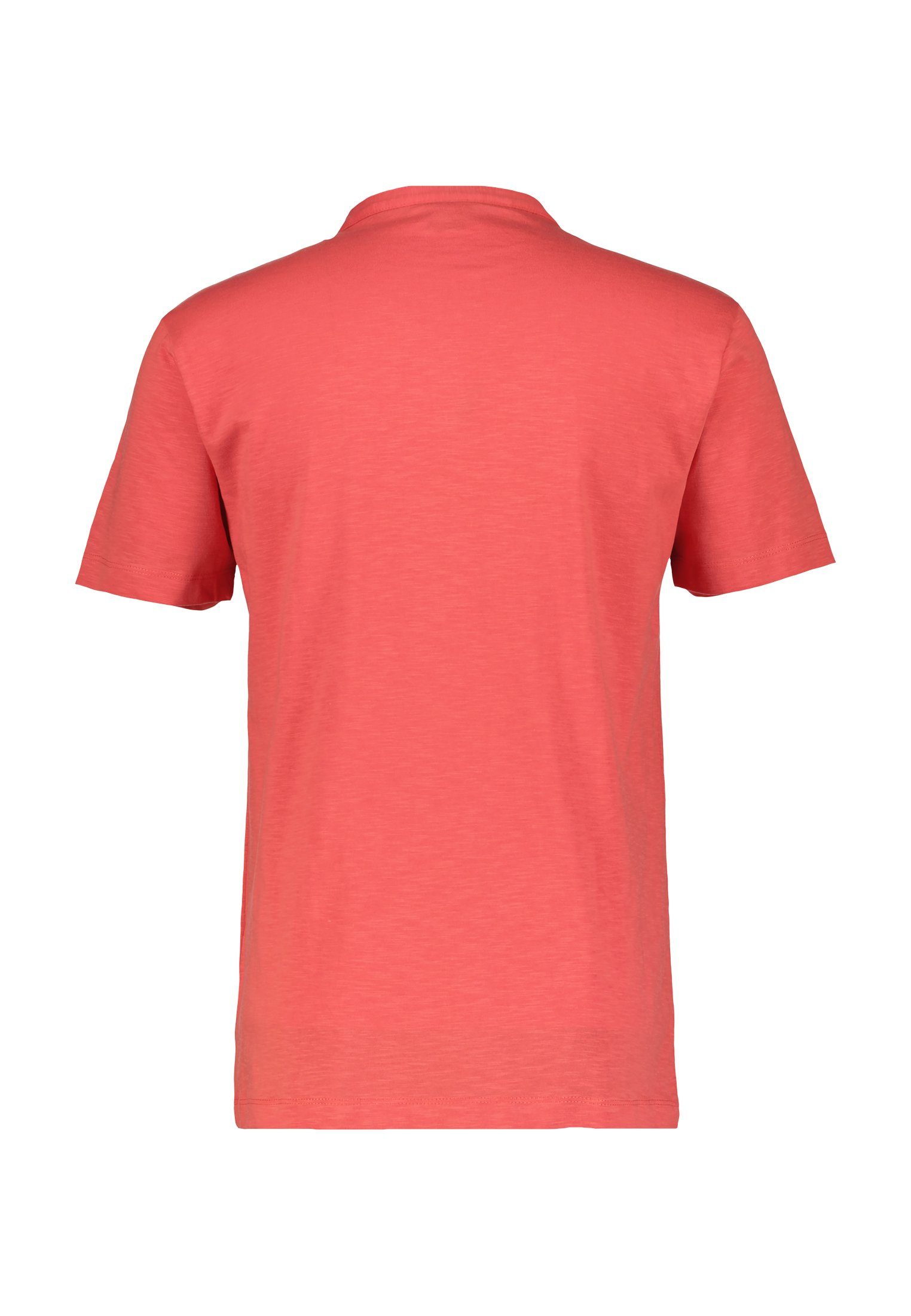 LERROS Kurzarmshirt RED HIBISCUS Strukturqualitäit in Serafino-Shirt LERROS