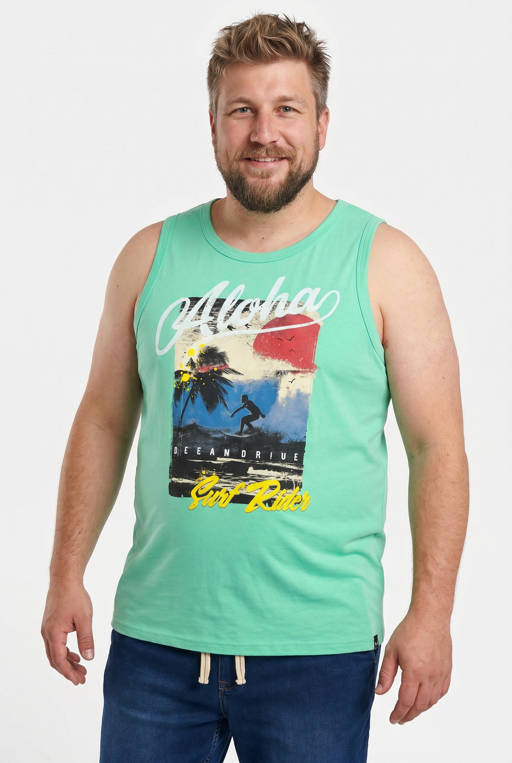 Men Plus T-Shirt Tanktops 2er-Pack Print Rundhals bis 8 XL