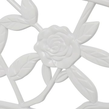 furnicato Gartenbank 100 cm Aluminiumguss Weiß