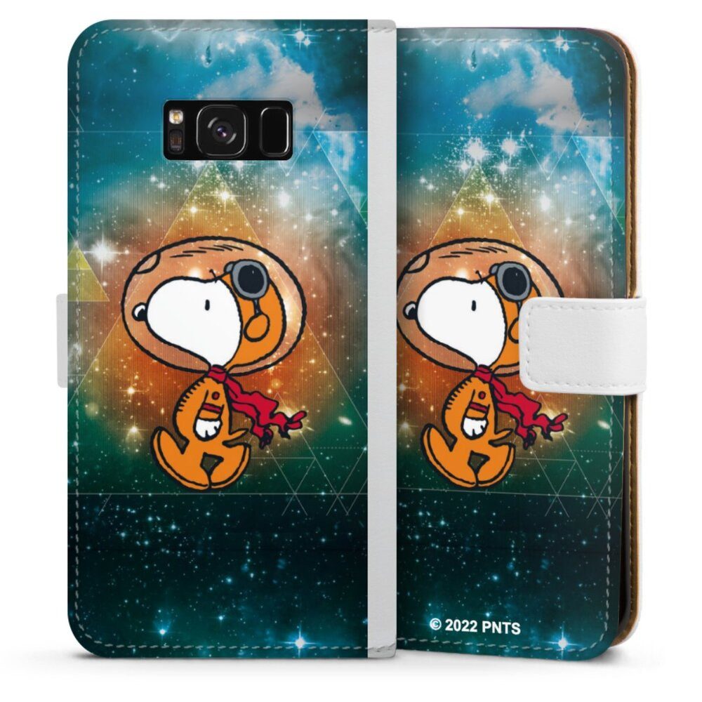 DeinDesign Handyhülle Snoopy Astronaut Offizielles Lizenzprodukt, Samsung Galaxy S8 Plus Hülle Handy Flip Case Wallet Cover