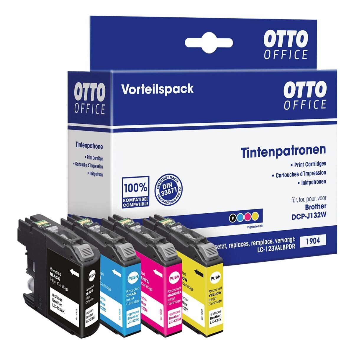 Otto Office LC123BK / LC-123C / LC-123M / LC-123Y Tintenpatrone (Set, 4-tlg., ersetzt Brother »LC123BK / LC-123C / LC-123M / LC-123Y«)