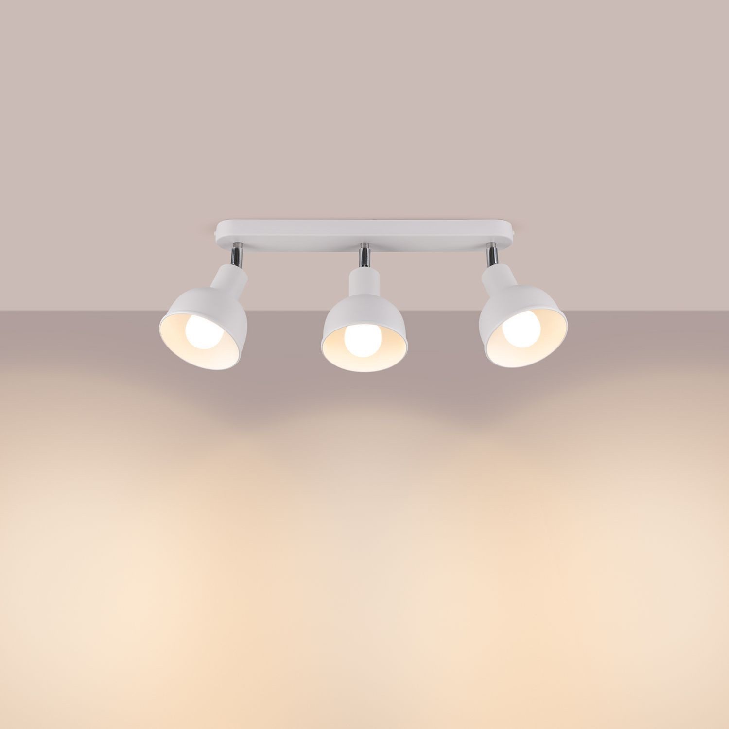 Licht-Erlebnisse Deckenstrahler LEONA, ohne Leuchtmittel, Metall E27 verstellbar Weiß 3-flammig länglich Vintage Deckenspot