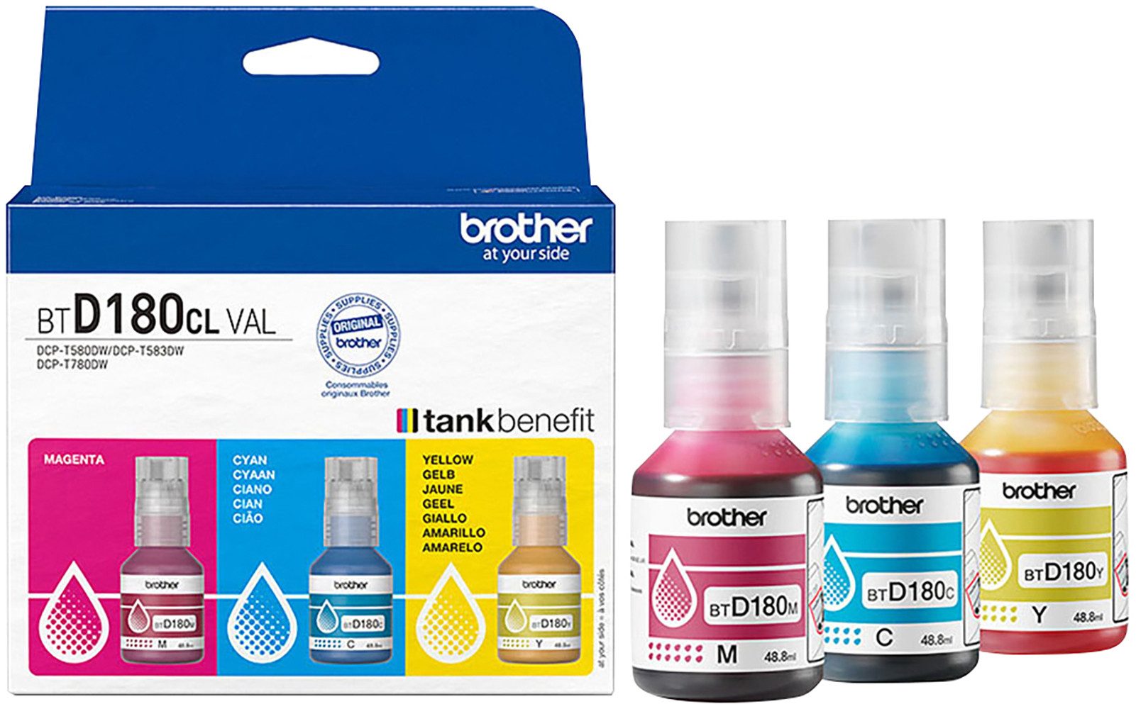 Brother BTD180CLVAL Nachfülltinte (für Brother, Packung, 3x)