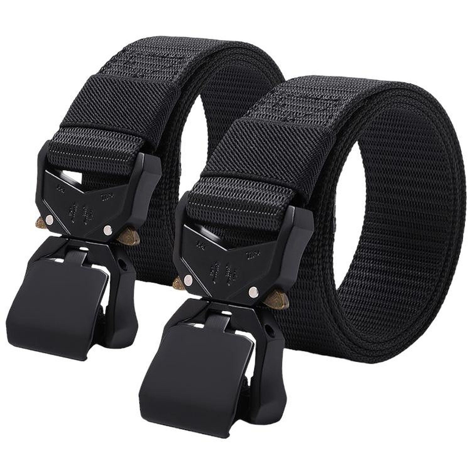 shenky Hüftgürtel Taktischer Gürtel 2er Set Herrengürtel Arbeitsgürtel schwarz (Bundeswehr, Feuerwehr) Hüftgürtel