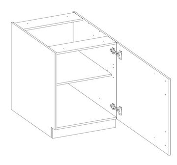 Küchen-Preisbombe Unterschrank 60 cm Küche Vigo Matera Grau + Eiche Lancelot Küchenzeile Küchenblock