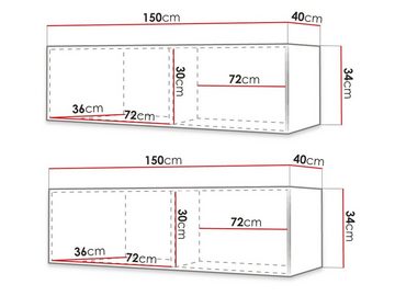 MIRJAN24 Wohnwand Waldi Slim I 8, (2er-Set, 2x TV-Lowboard), Griffloses Öffnungssystem