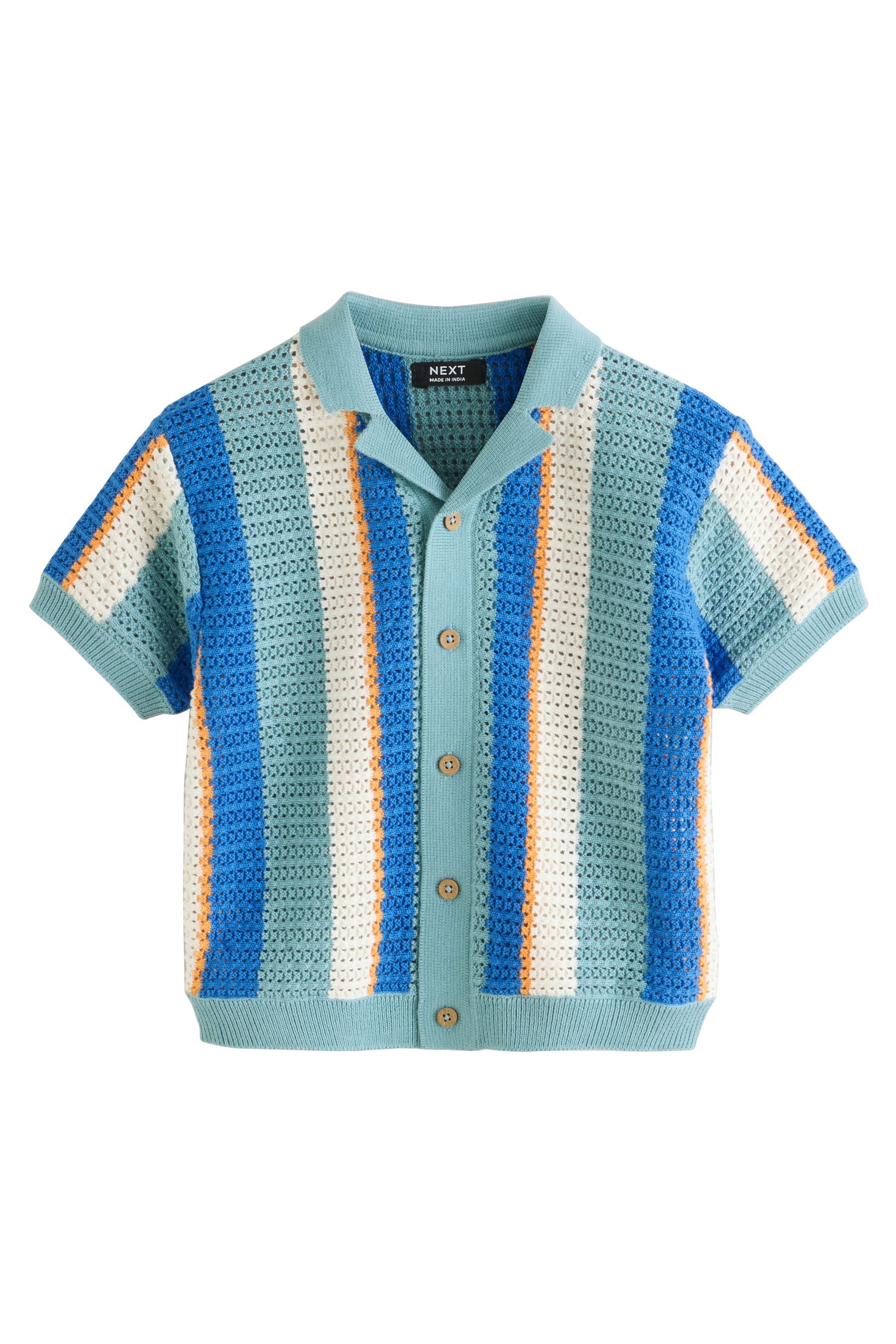 Polokragenpullover Gestricktes Polohemd mit Streifen
