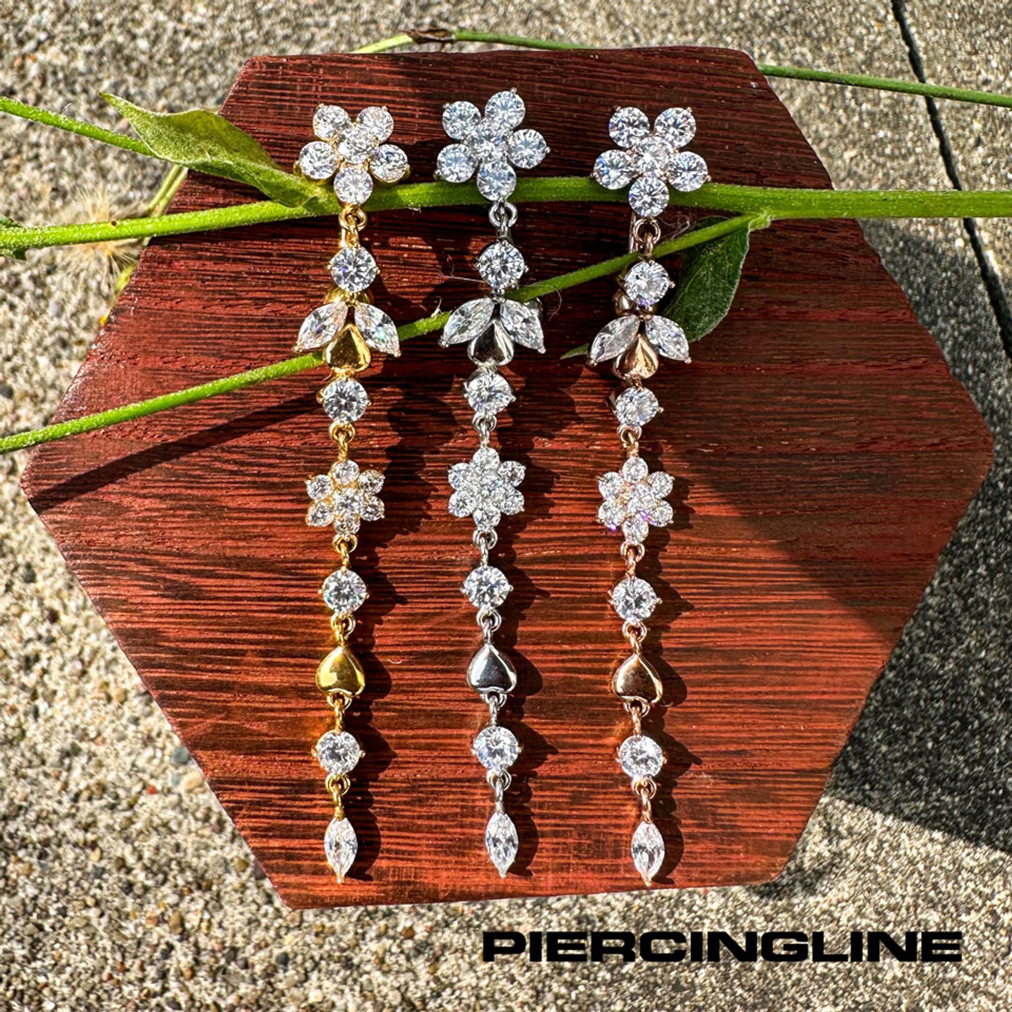 PIERCINGLINE Bauchnabelpiercing Chirurgenstahl Bananabell BLUMENRANKE (Bananabells, 1-tlg) – Bild 5 von 5