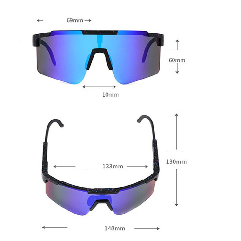‎‎Weiß(Stil Bügel, GelldG mit 1) Sonnenbrille Fahrradbrille UV-Schutz Fahrradbrille, Herren Fahrrad Verstellbarem