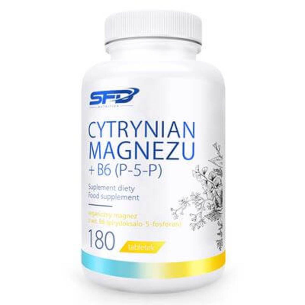 SFD Nutrition SFD Magnesium 180 Tabletten Magnesiumcitrat + Magnesiumlactat (P-5-P) Kapseln, 14 g, Großpackung: 180 Tabletten entsprechen 180 Portionen.