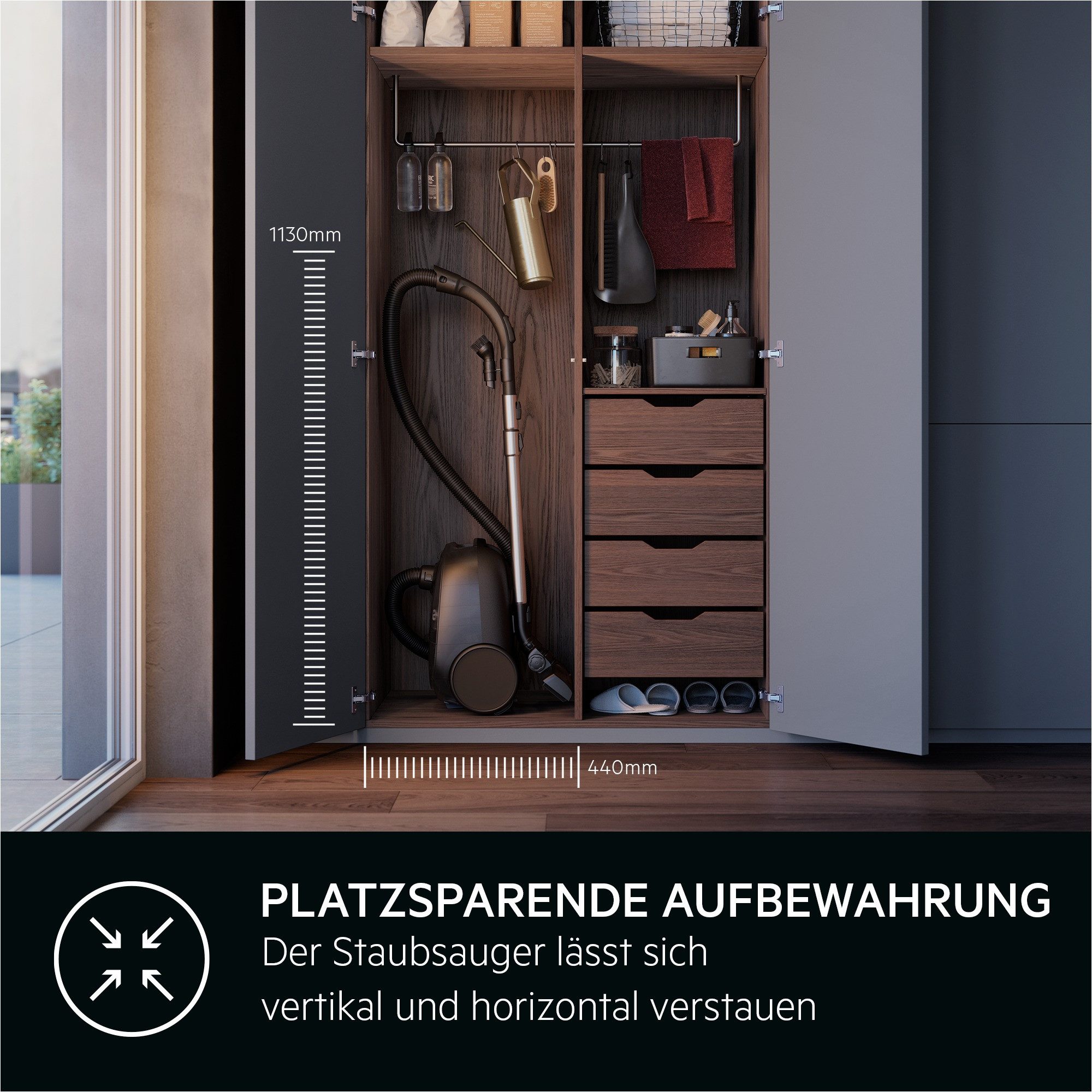 AEG Bodenstaubsauger CLEAN 6000 (AB61C2ÖKO/AB61C1WP/AB61C2DBS), hohe Saugleistung, 750 W, mit Beutel, inkl. Zusatzdüsen, 65 % Recyclingkunststoff