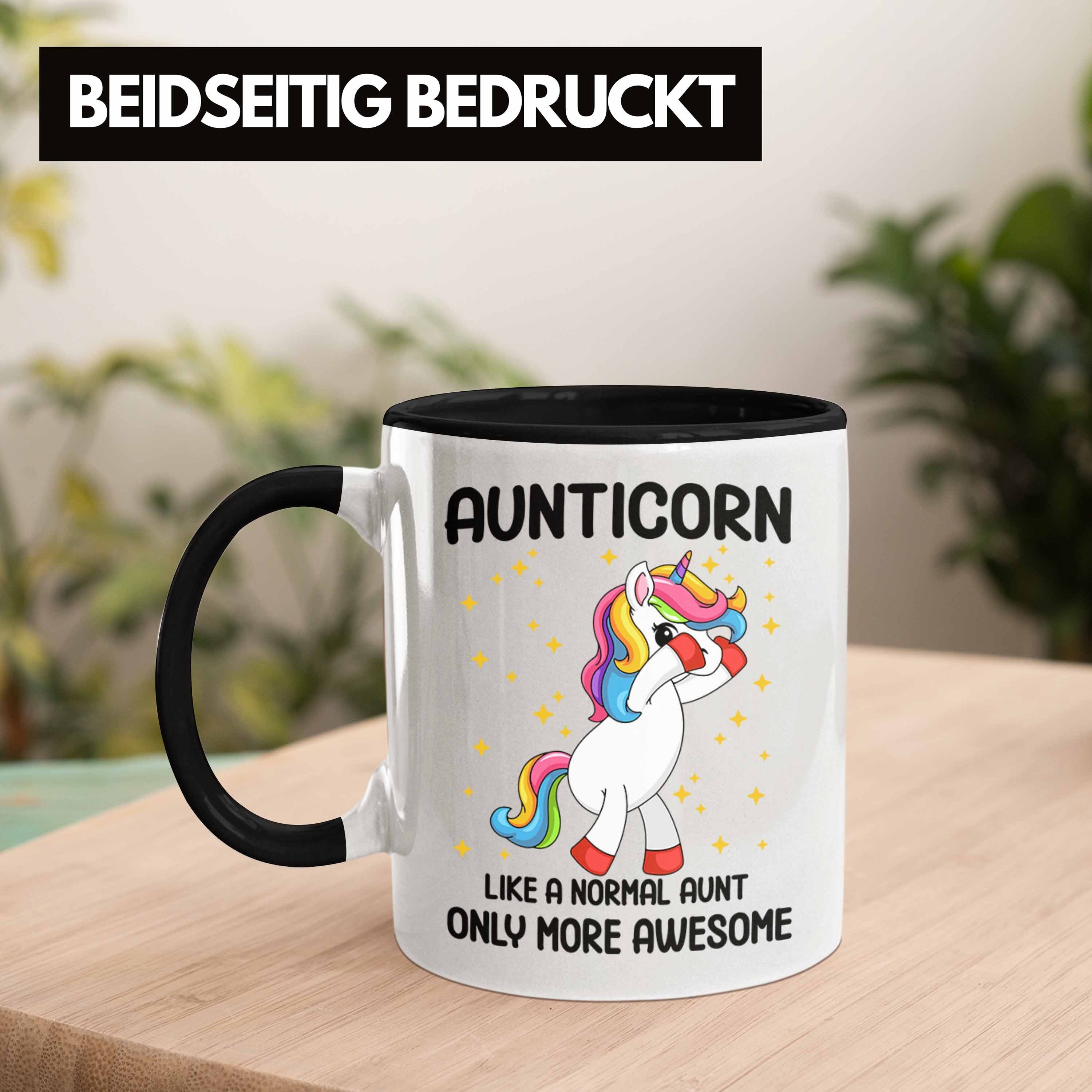 Geschenk Tante Beste Aunticorn Lustig Tasse Tante Geschenkidee Schwarz - Geschenk Tasse Trendation Trendation Kaffeetasse