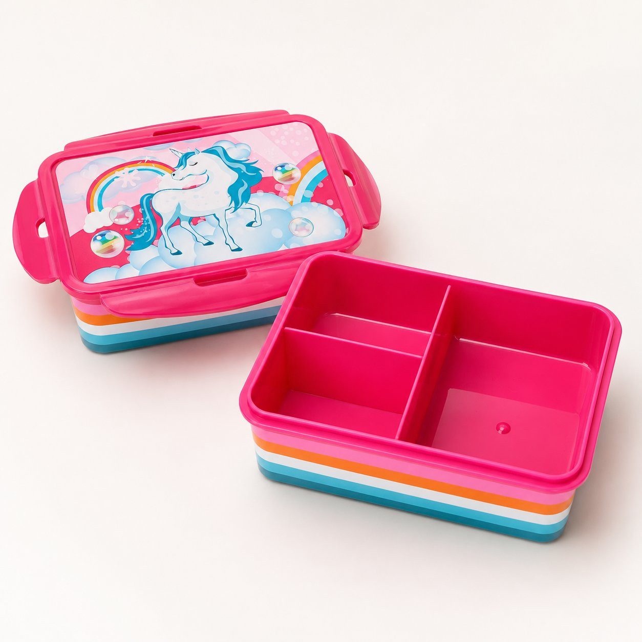 WestCraft Lunchbox 2er Set Dinosaurier Brotdose Lunchbox BPA-frei Dino + Einhorn, Kunststoff (lebensmittecht), (2-tlg), Frischhaltedose, nachhaltig, umweltfreundlich, BPA-frei, Brotbox