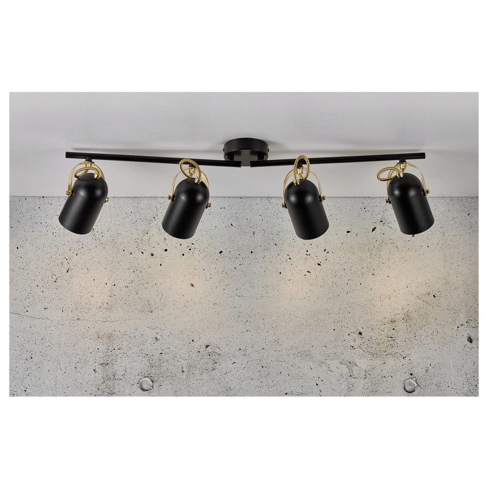 Nordlux Deckenleuchte Nordlux Lotus 4-Spot /Messing 50130103 Deckenleuchte Schwarz