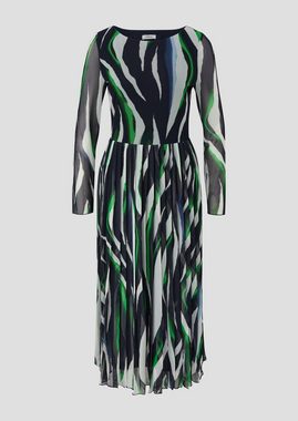 s.Oliver BLACK LABEL Maxikleid Mesh-Kleid mit Plisseefalten