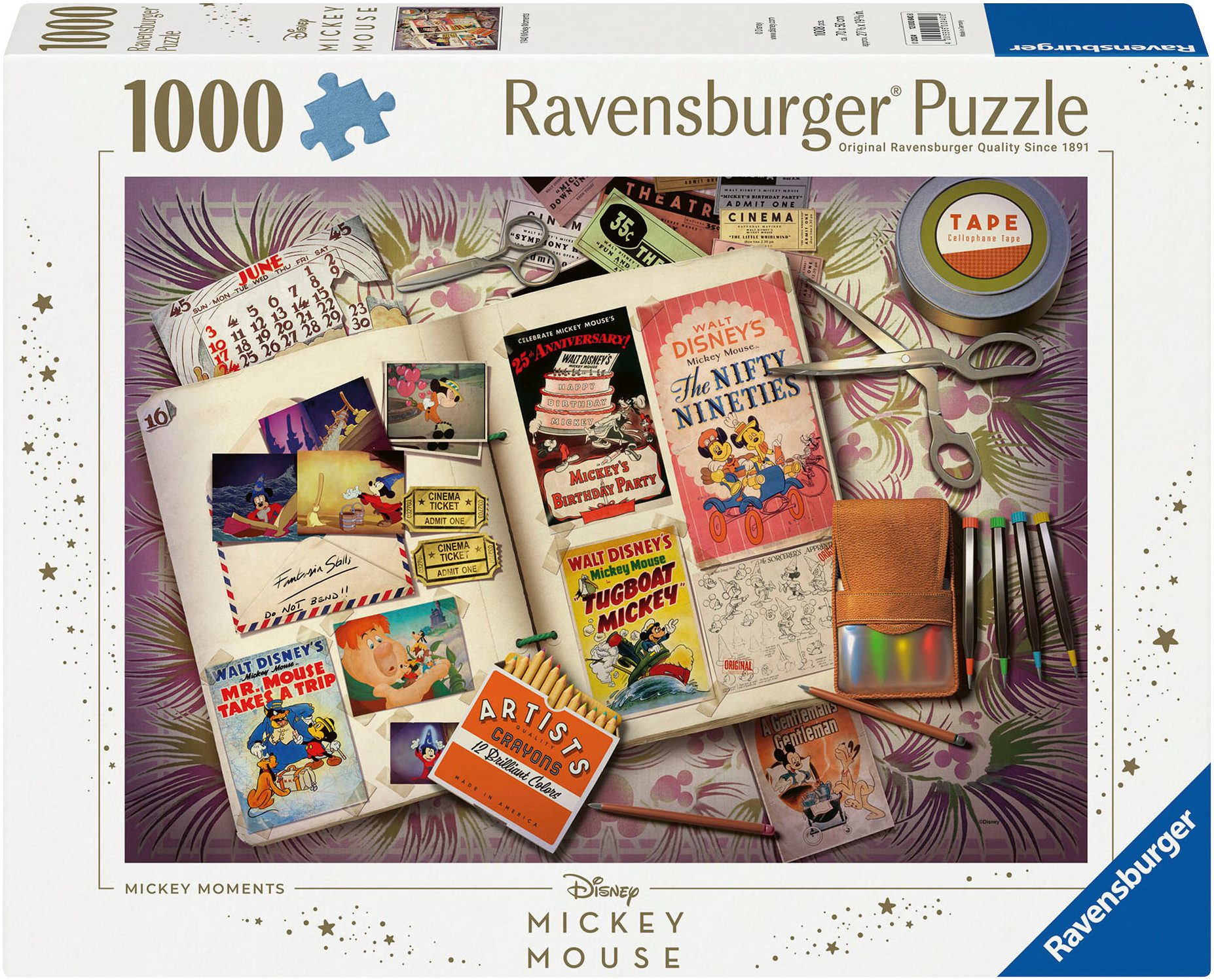 Ravensburger Puzzle Disney Mickey Mouse, 1940 Mickey Moments, 1000 Puzzlete günstig online kaufen