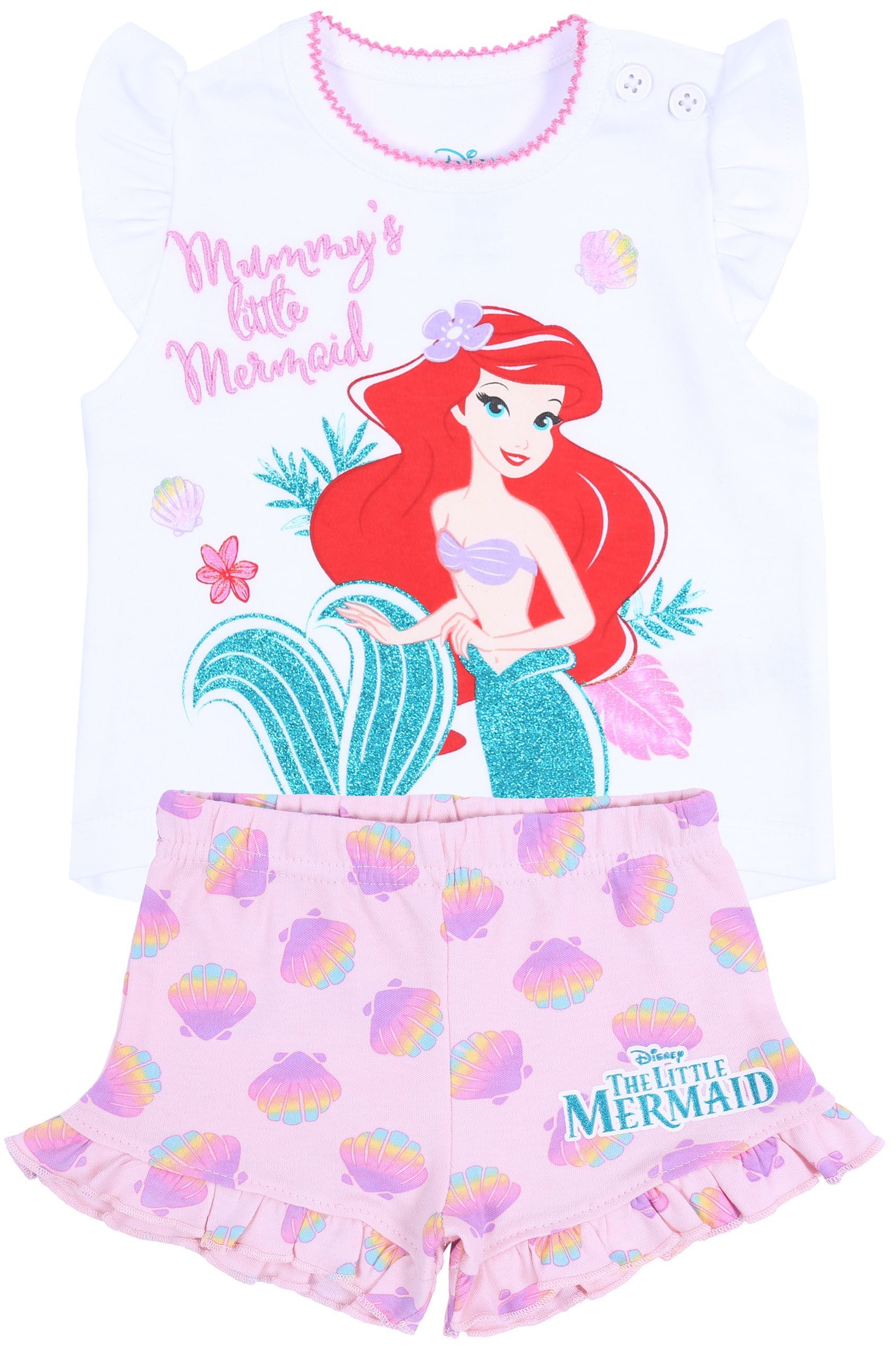 T-Shirt & Shorts Weiße Bluse + Shorts Ariel DISNEY 18-24 Monate
