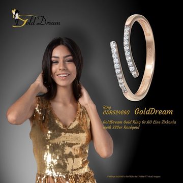 GoldDream Goldring GoldDream Gold Ring Gr.60 Line (Fingerring), Damen Ring Line aus 333 Rosegold - 8 Karat, Farbe: rosé, weiß