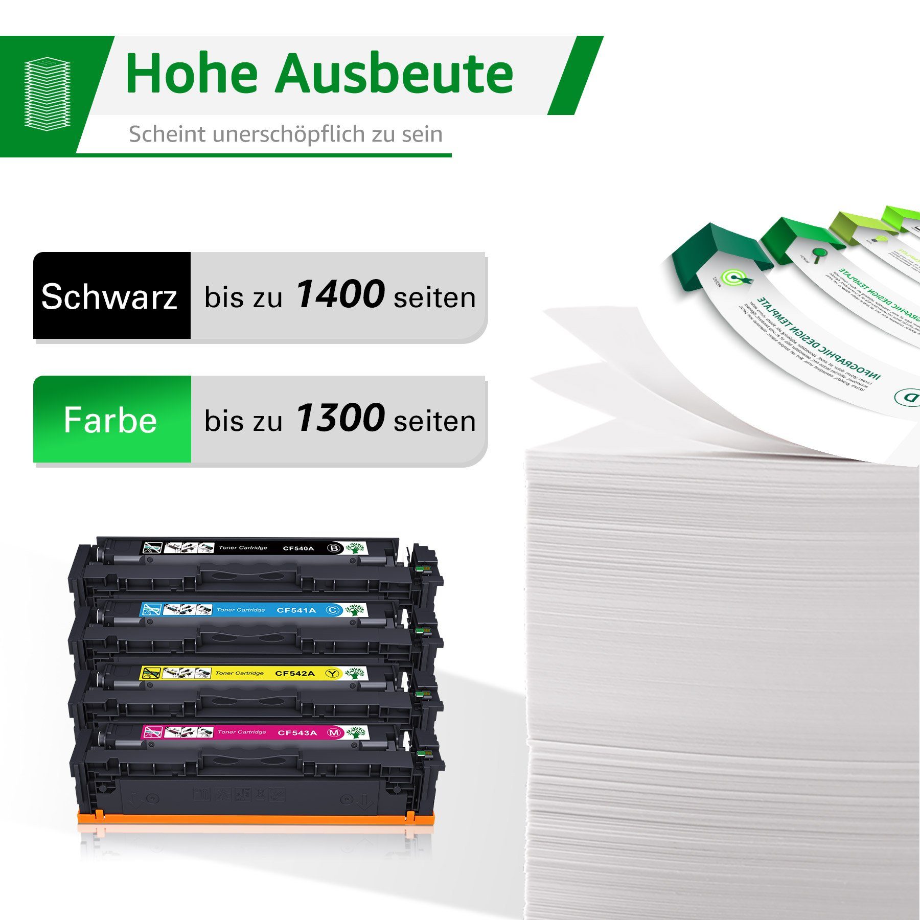 Thumbnail - Greensky Tonerpatrone Mit Chip für HP 203A CF540A, (Laserjet Pro MFP M281fdw M280nw M254nw/dw/dn)