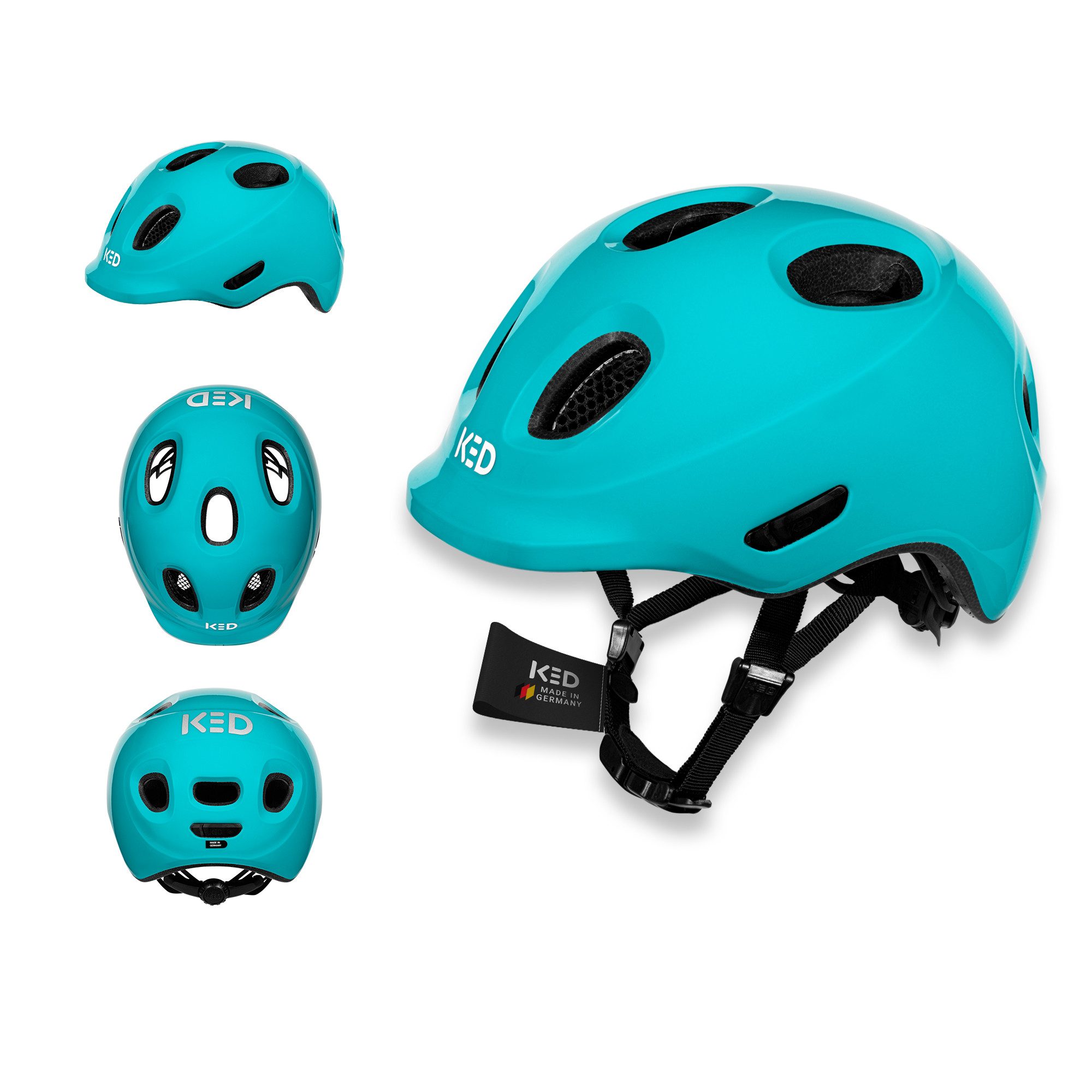 KED Kinderhelm Meggy Spark Kinderfahrradhelm, Inmold, 360° Verstellsystem, Reflektoren, Insektenschutznetz