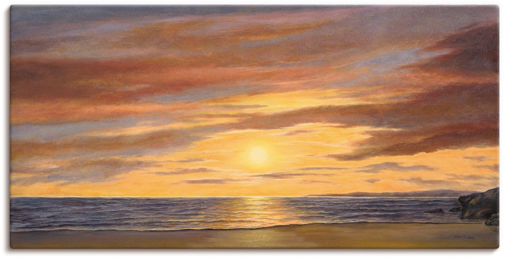 Artland Wandbild Sonne am Strand, Strand (1 St), als Alubild, Leinwandbild in verschied. Größen