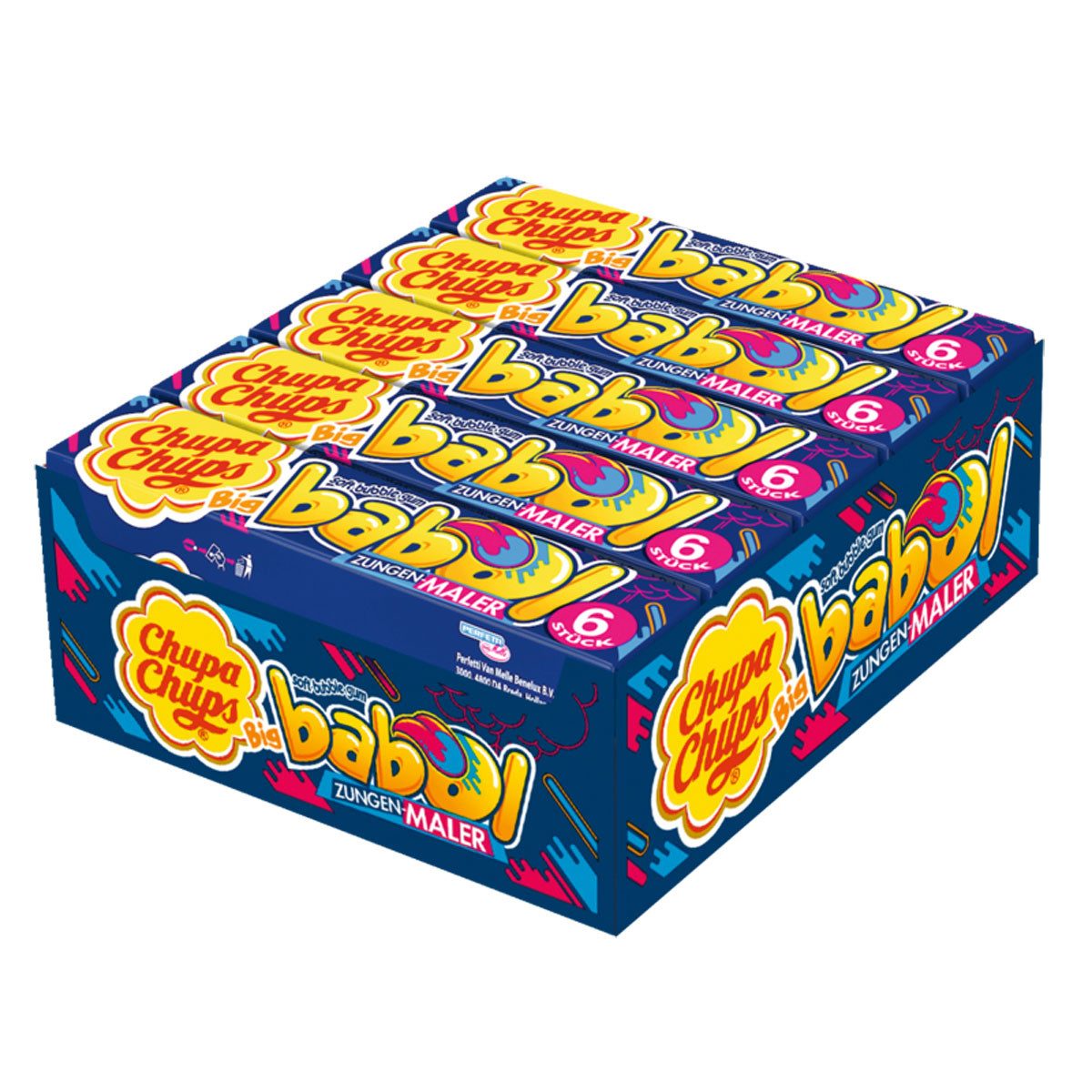 Chupa Chups Süßigkeit, Chupa Chups Big Babol Zungenmaler Geschmack Kaugummi 27g 20er Pack